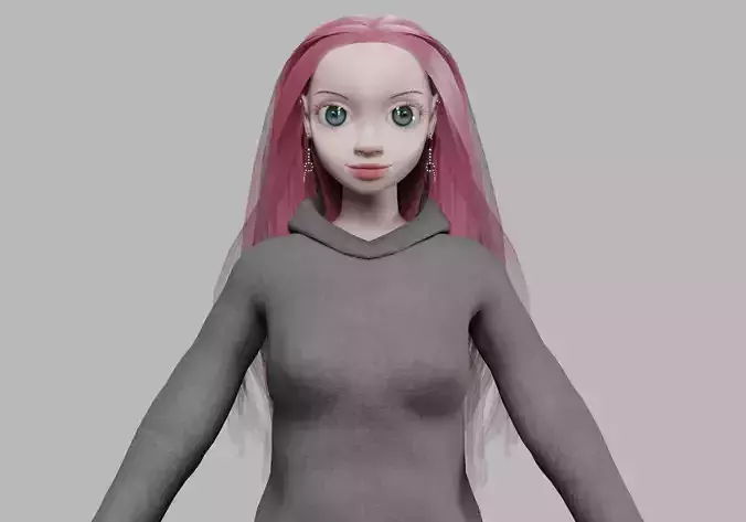 sweet cartoon girl V35608 