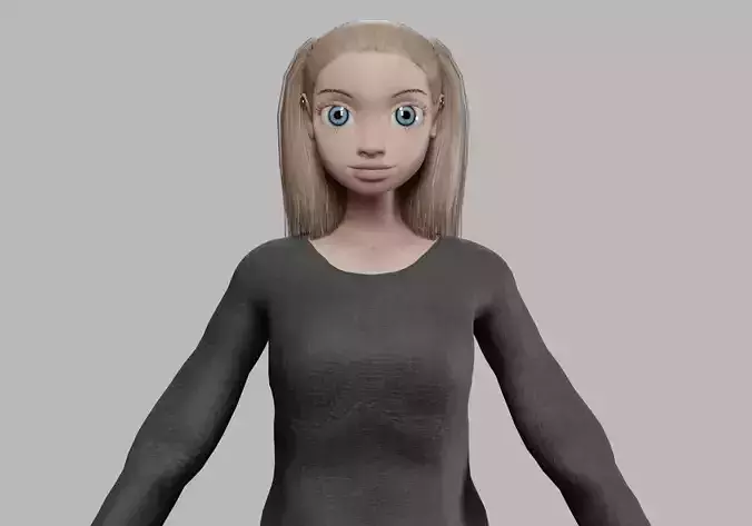 cartoon young girl V21965 