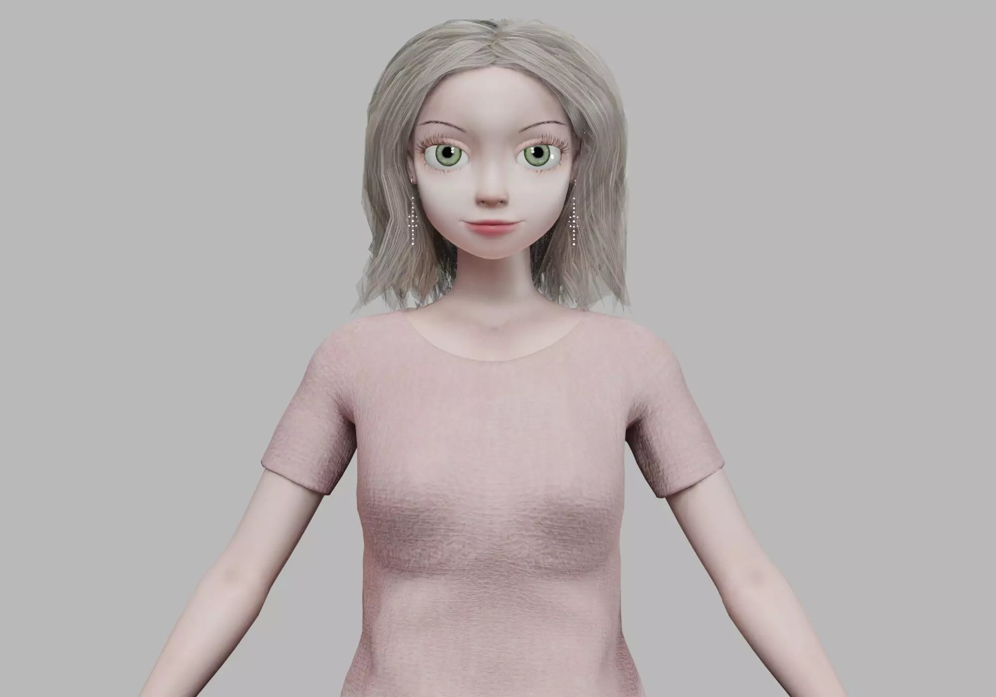 cartoon cute girl V31343 Low-poly 3D model