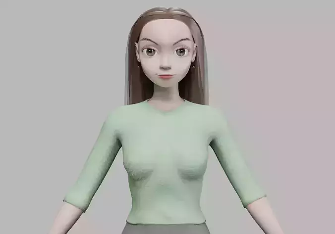 beautiful cartoon girl V28008 