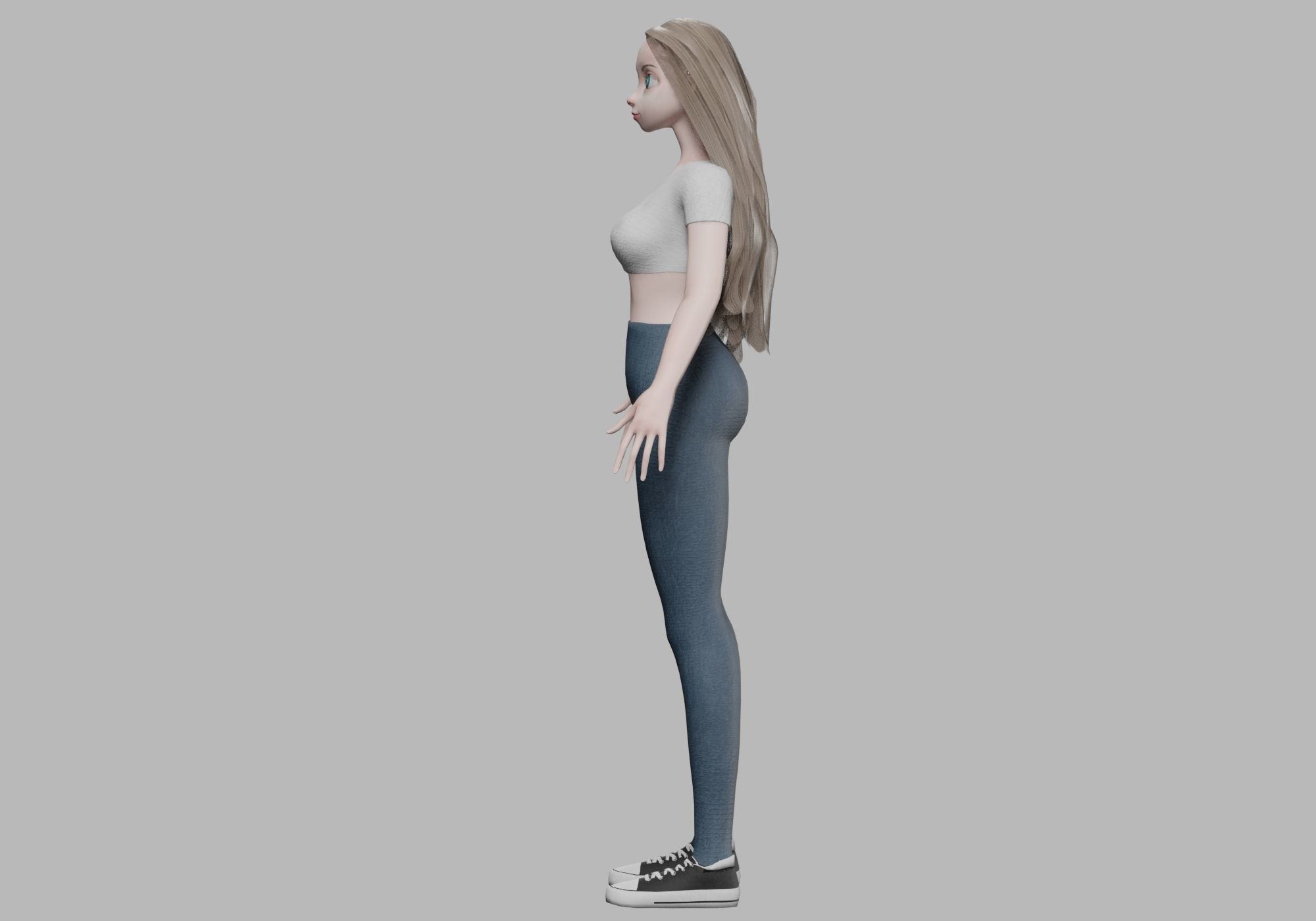 basic pretty girl V31896  Low-poly 3D model_7