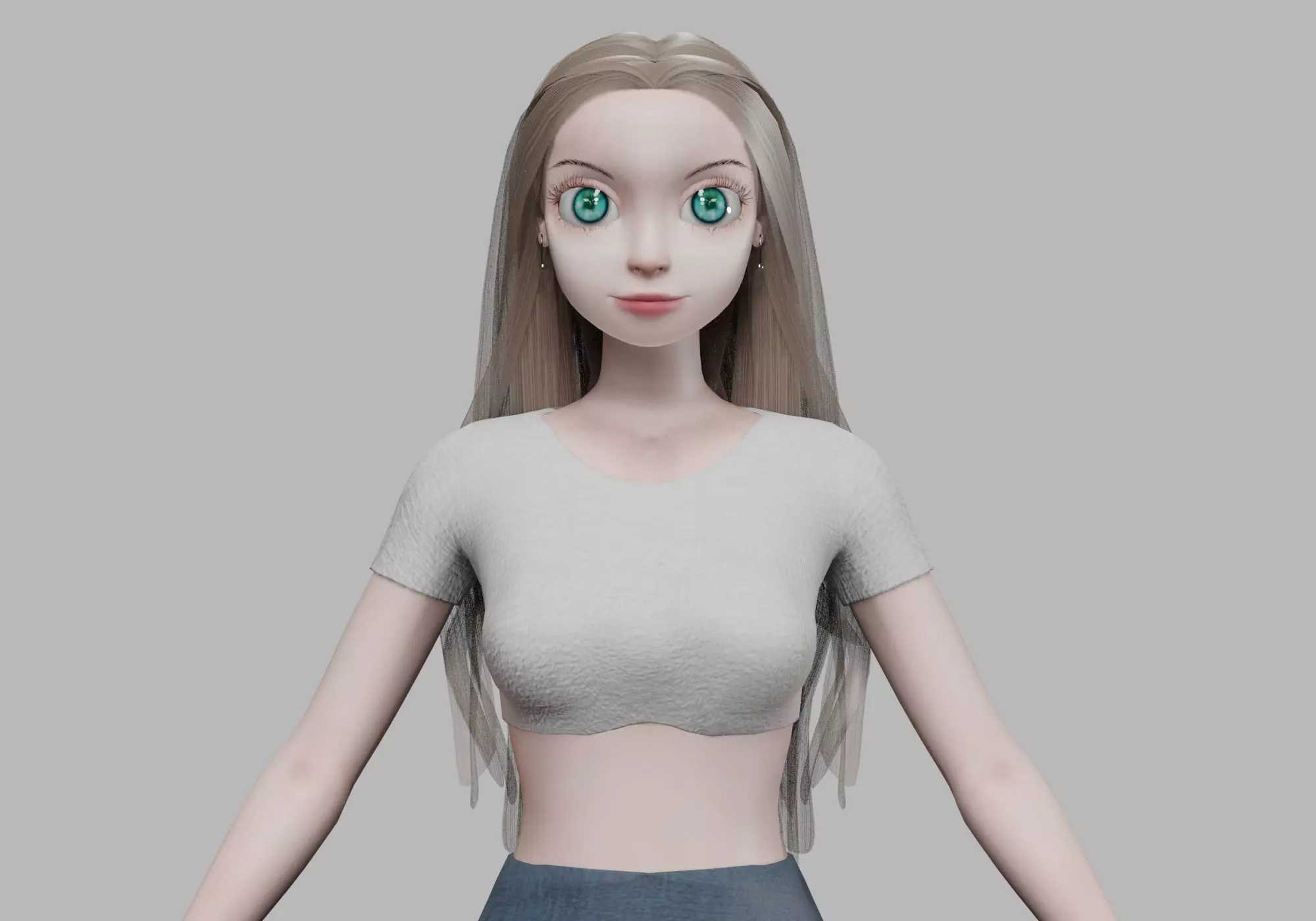 basic pretty girl V31896  Low-poly 3D model_0