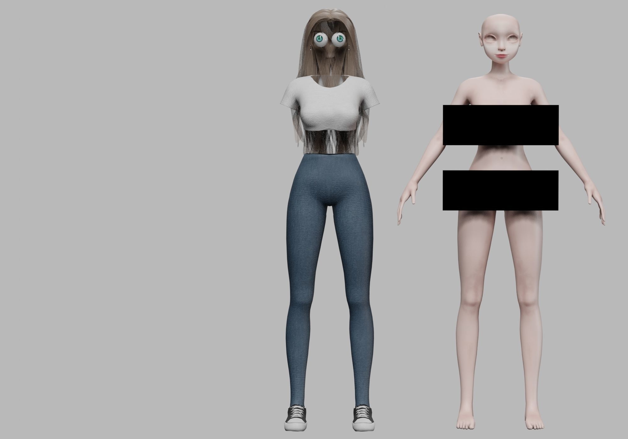 basic pretty girl V31896  Low-poly 3D model_8