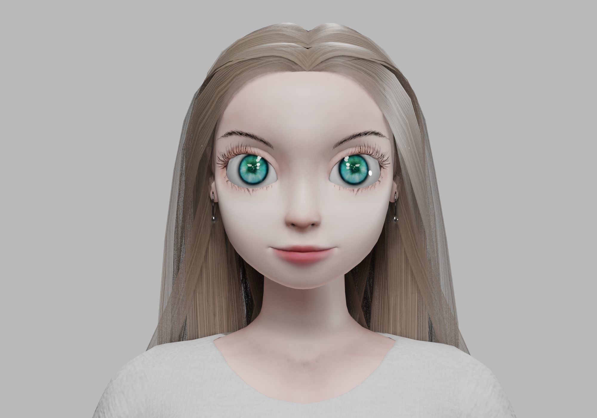 basic pretty girl V31896  Low-poly 3D model_2