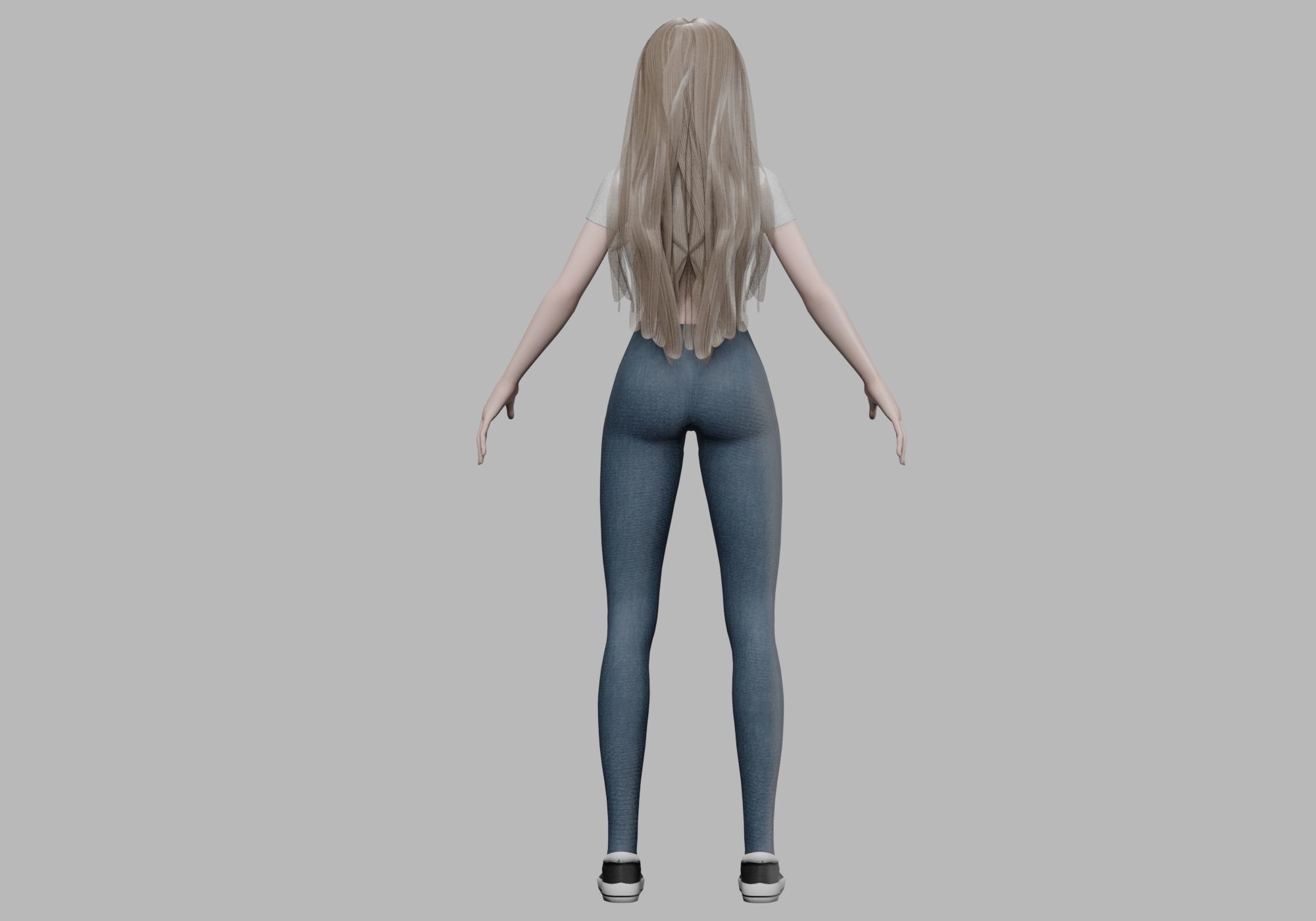 basic pretty girl V31896  Low-poly 3D model_6