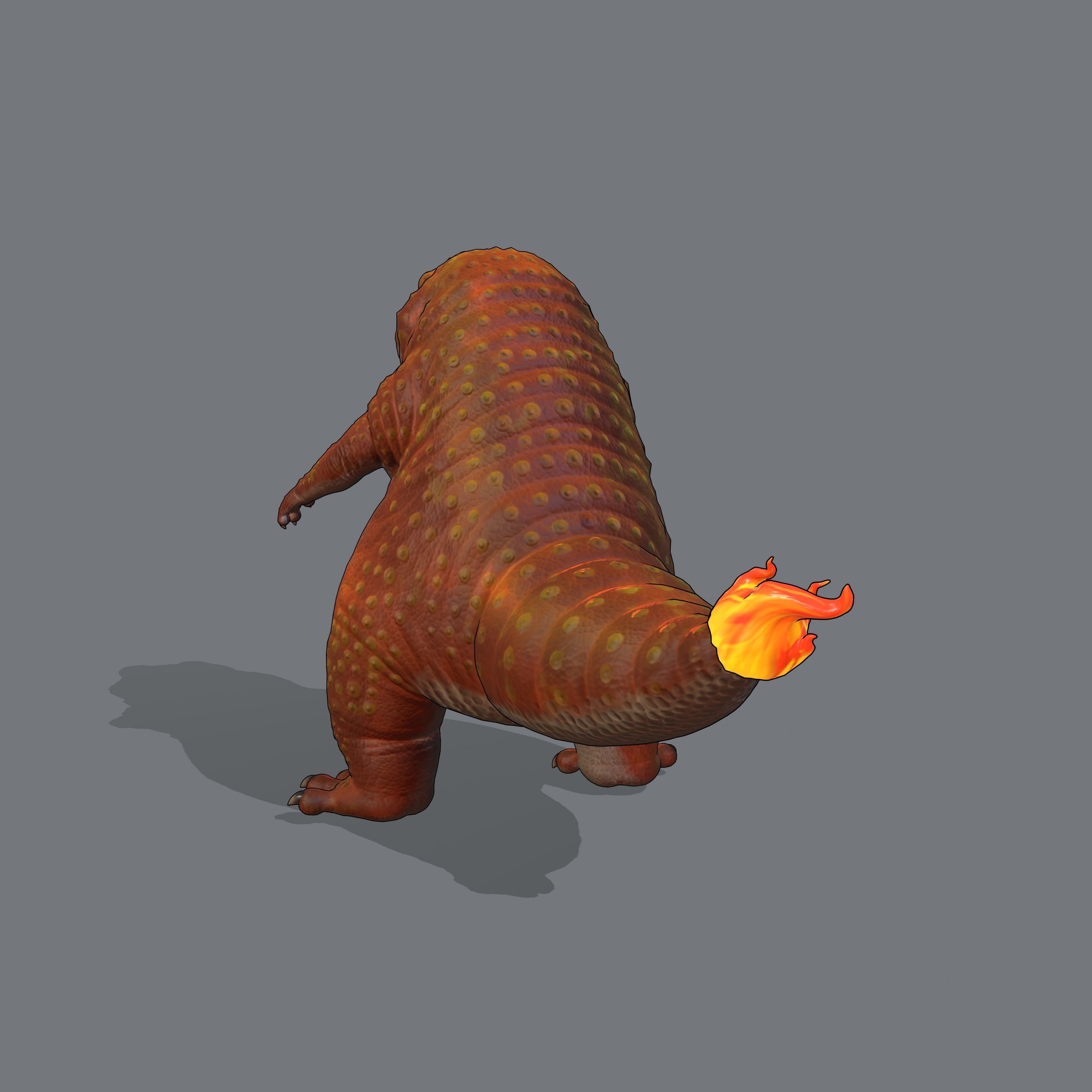 Charmander Lizard Low-poly 3D model_6