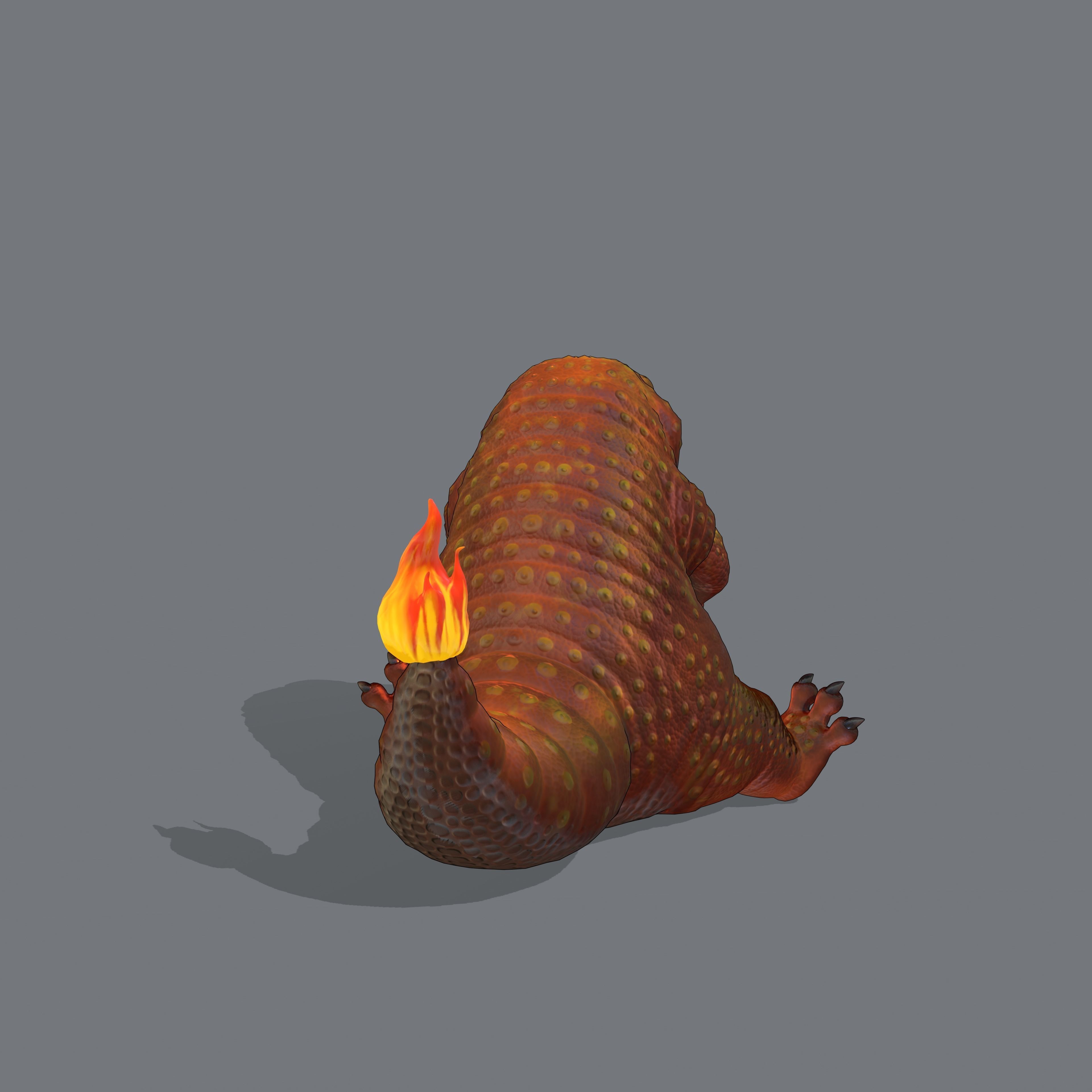 Charmander Lizard Low-poly 3D model_4