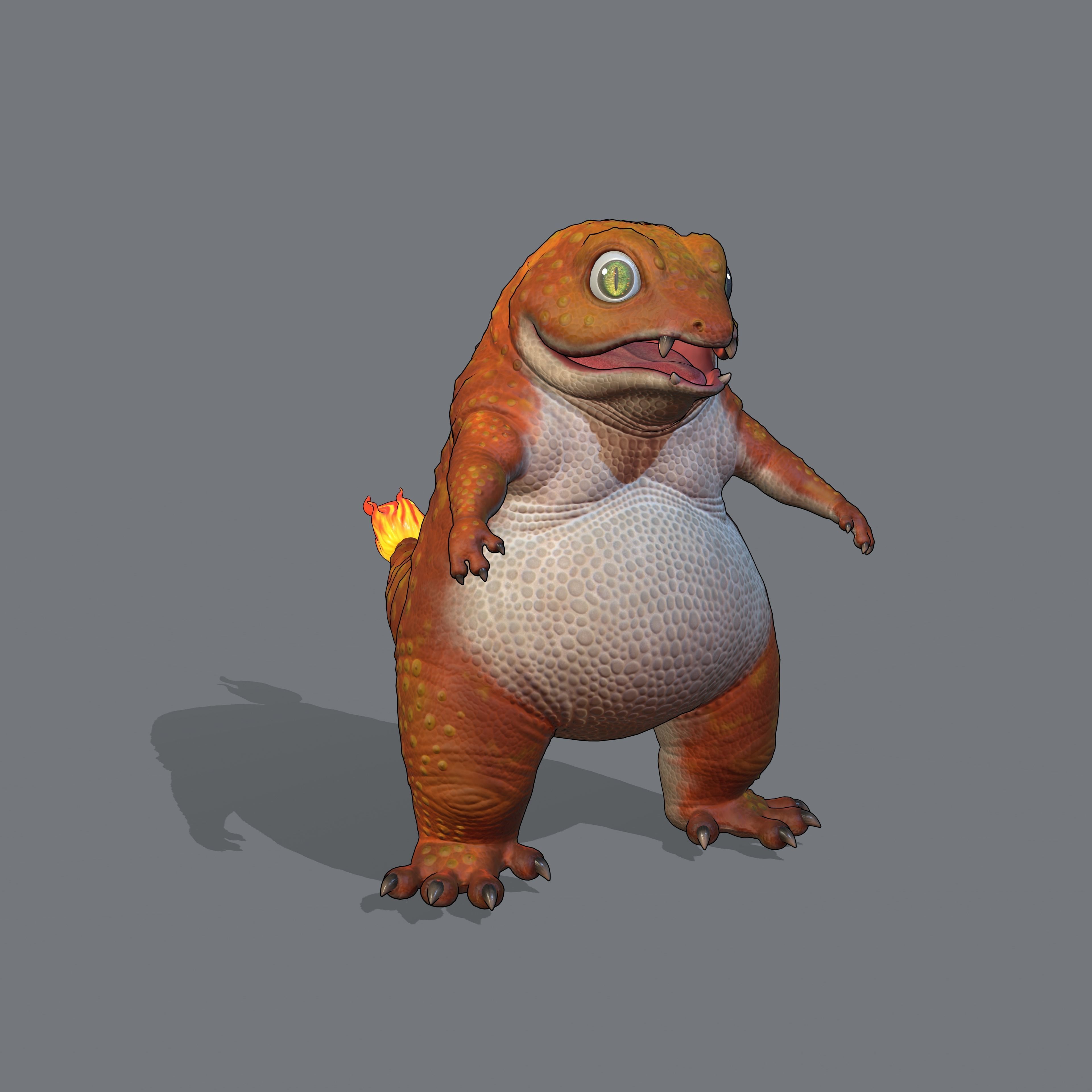 Charmander Lizard Low-poly 3D model_5