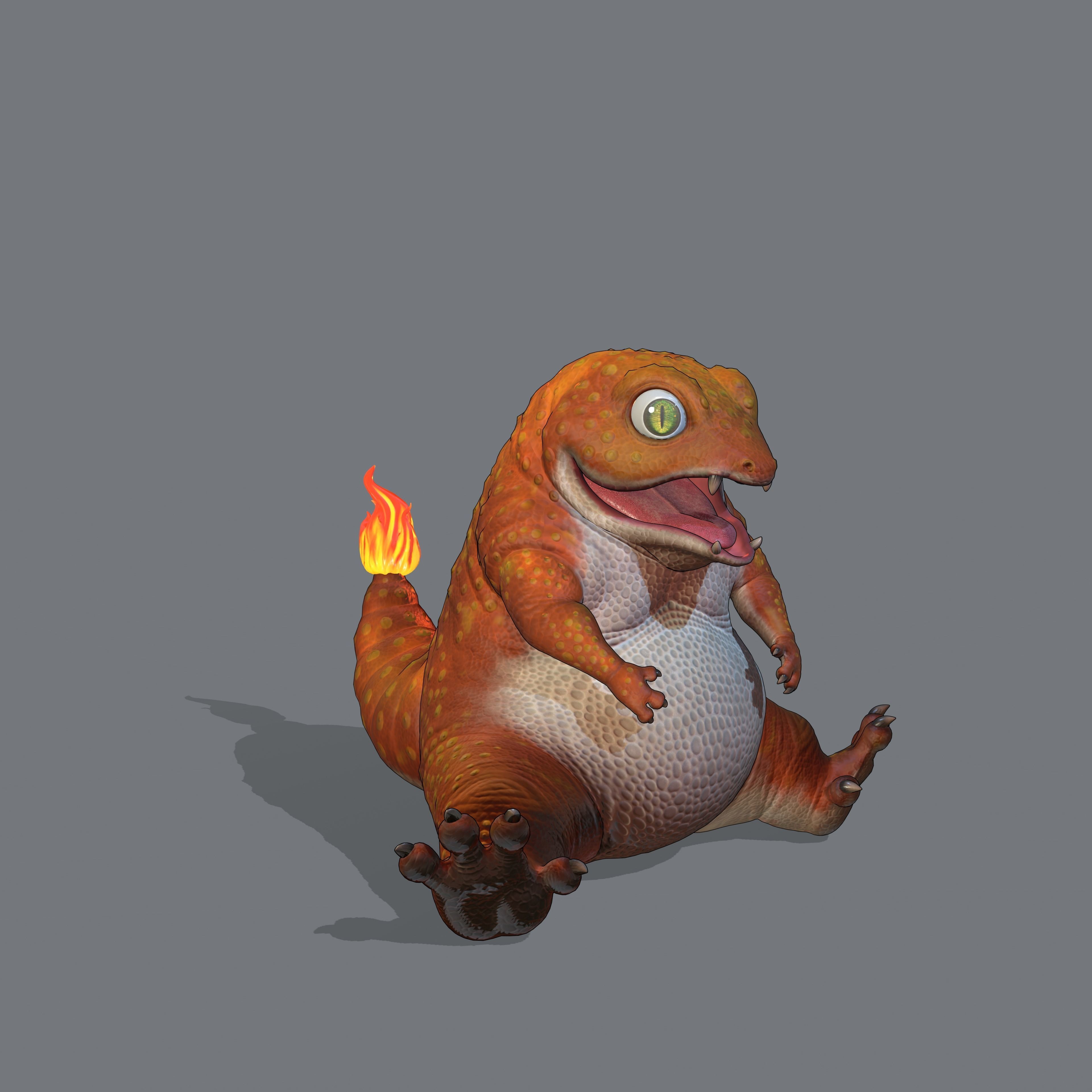 Charmander Lizard Low-poly 3D model_1