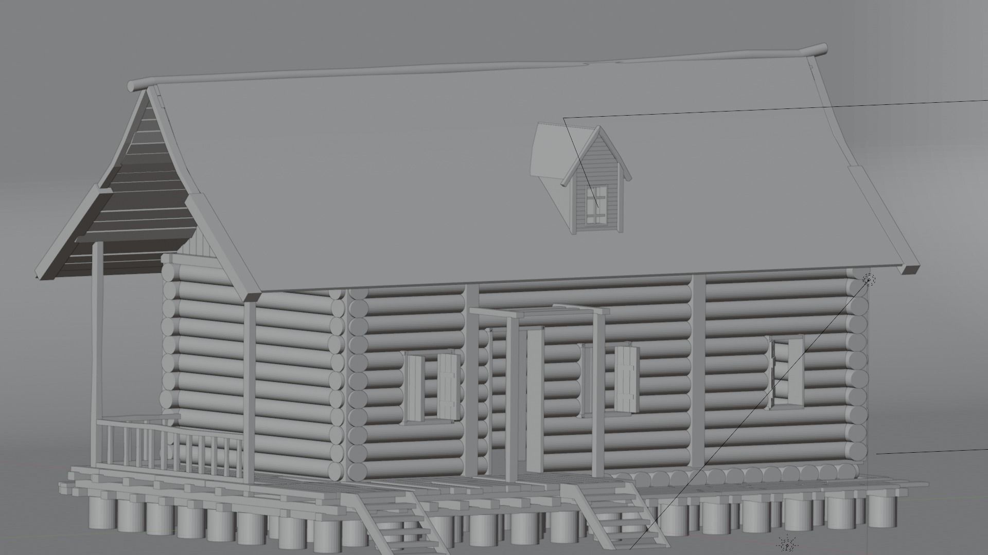 log cabin 3 3D model_4