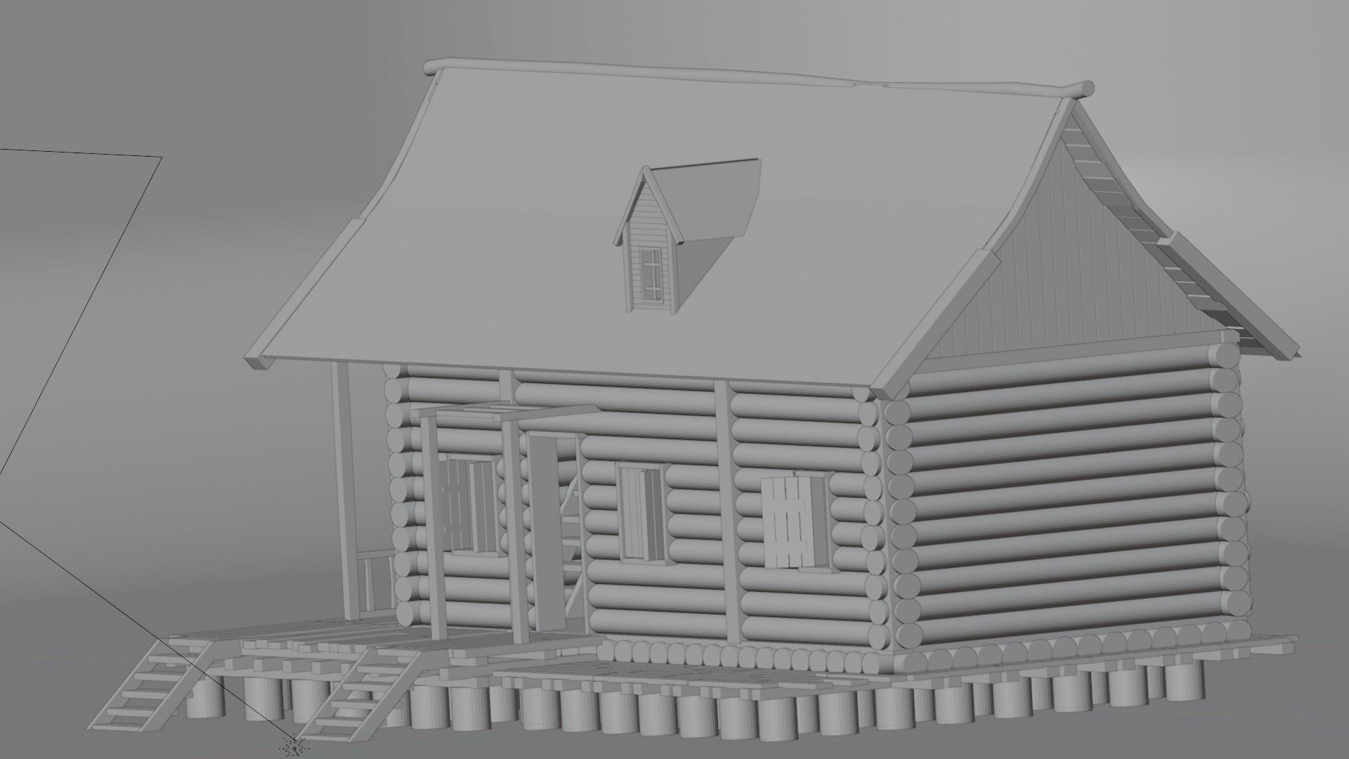 log cabin 3 3D model_5