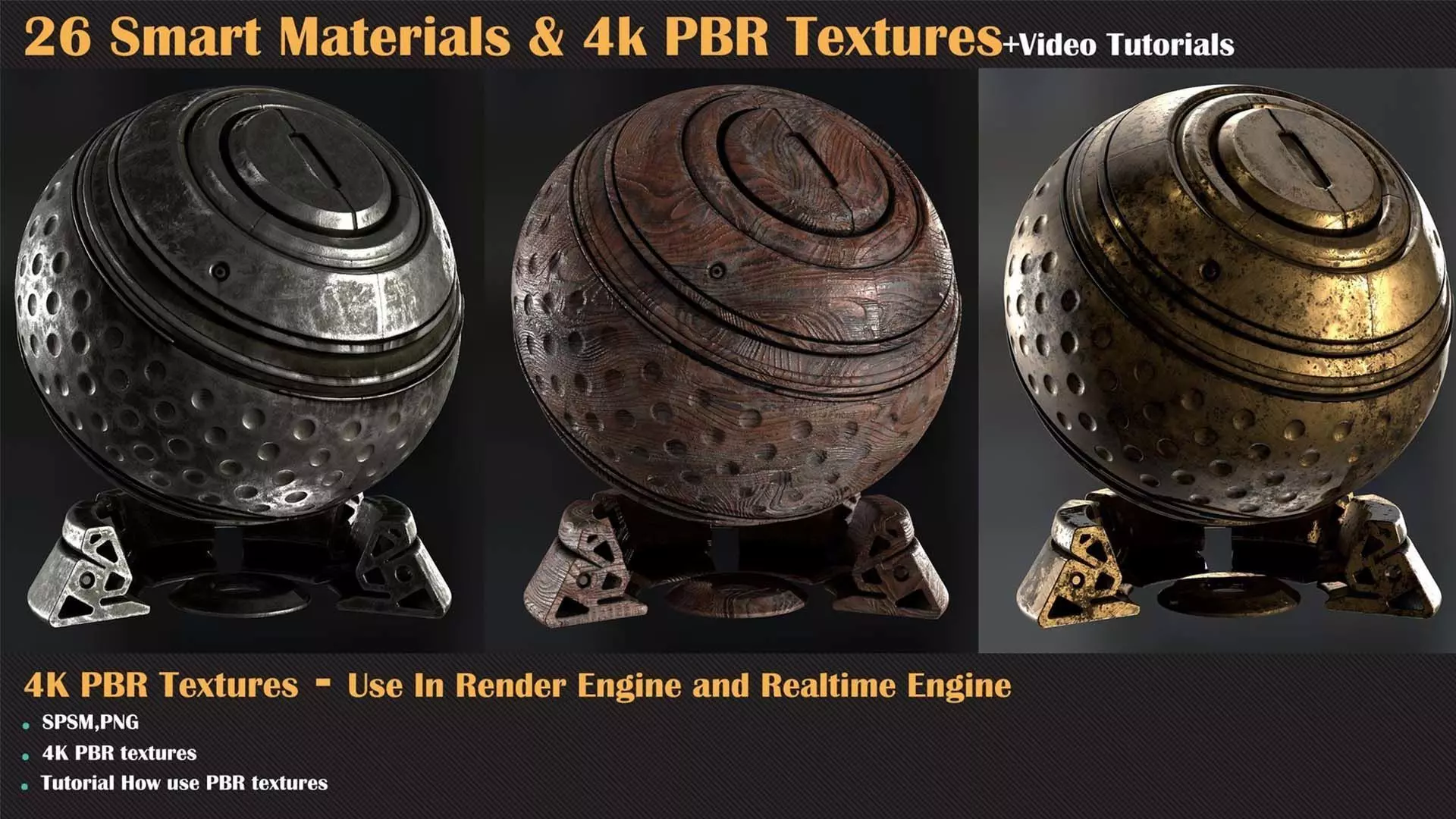 26 Smart Materials and 4K PBR Textures and Video Tutorial Texture_0