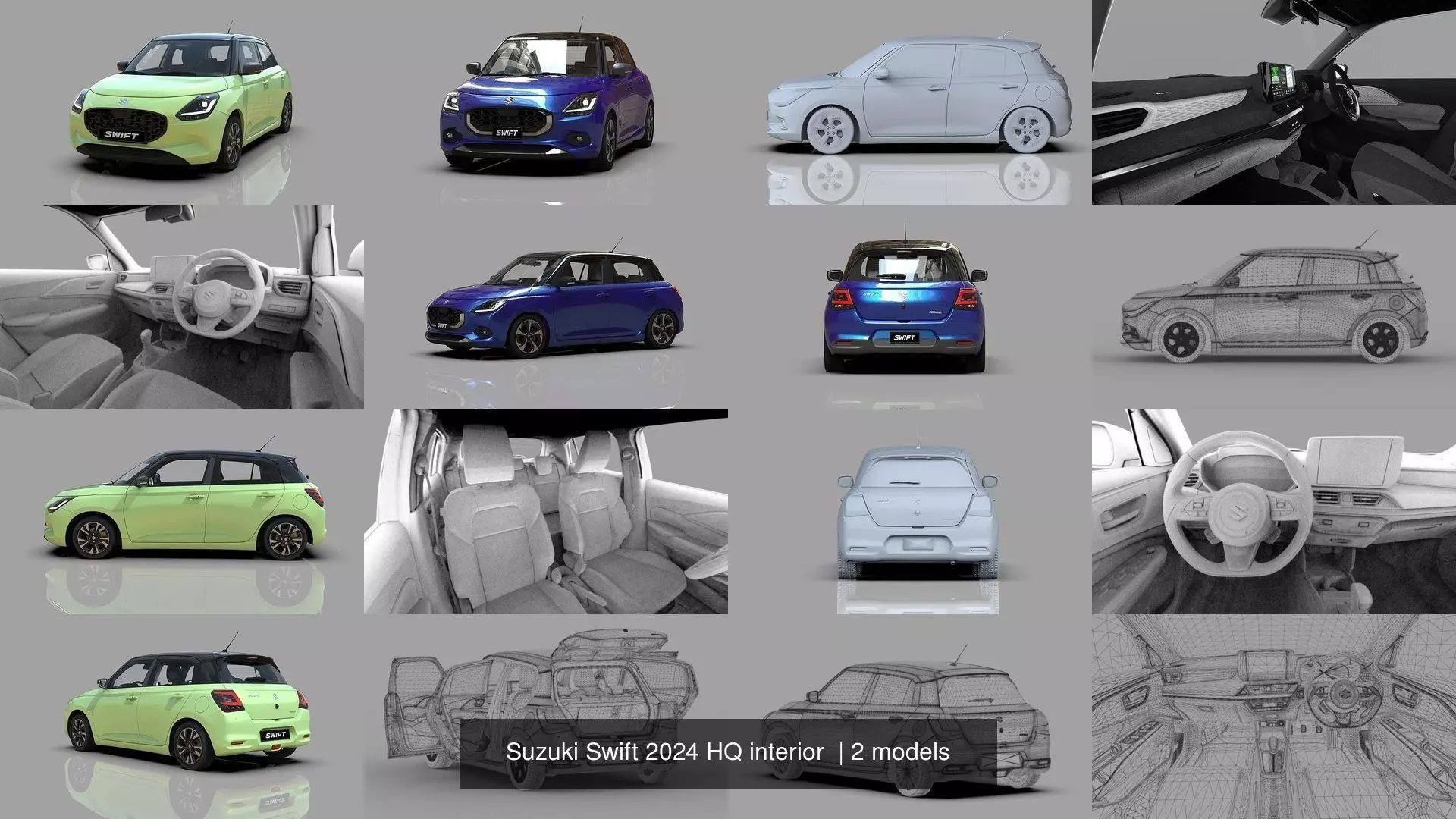 Suzuki Swift 2024 HQ interior 3D Model Collection_0