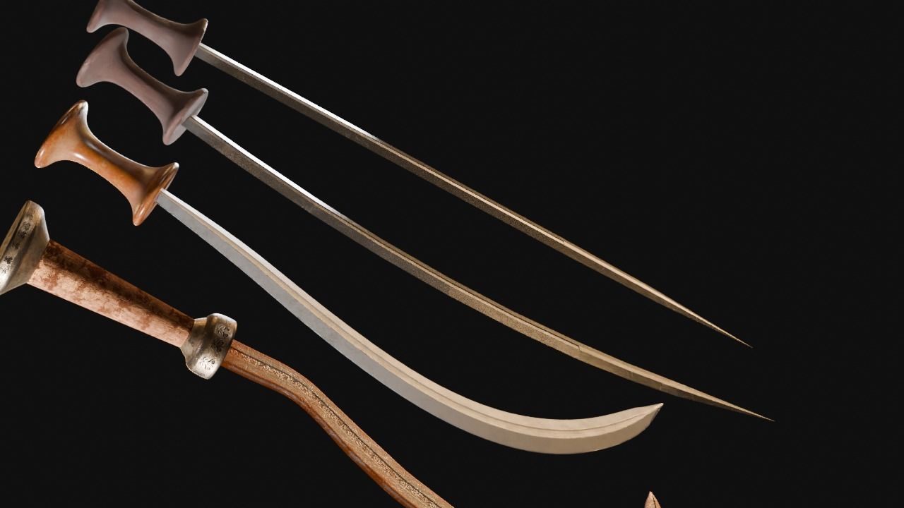 Ethiopian Swords Collection -3D Model Low-poly 3D model_3