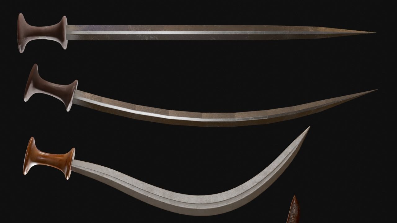 Ethiopian Swords Collection -3D Model Low-poly 3D model_2