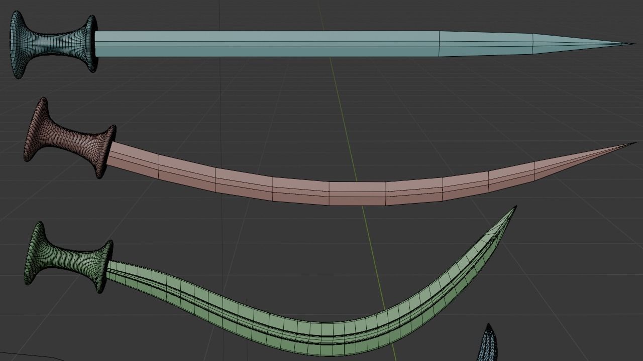 Ethiopian Swords Collection -3D Model Low-poly 3D model_5