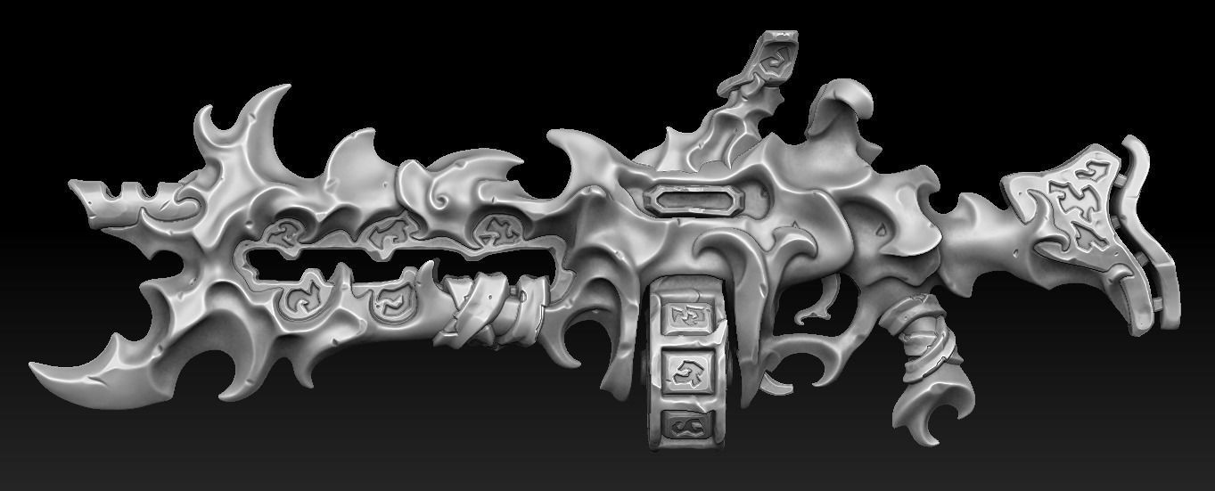 Rune assault rifle 3d print 3D print model_1