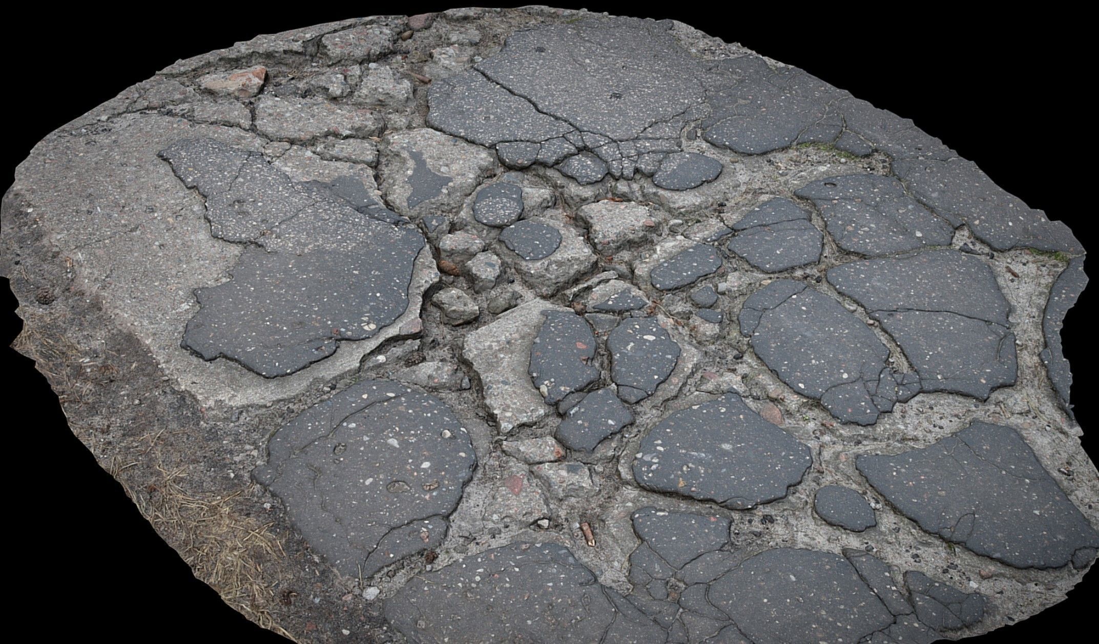 asphalt destroyed road debris part5 photogrammetry  Low-poly 3D model_1