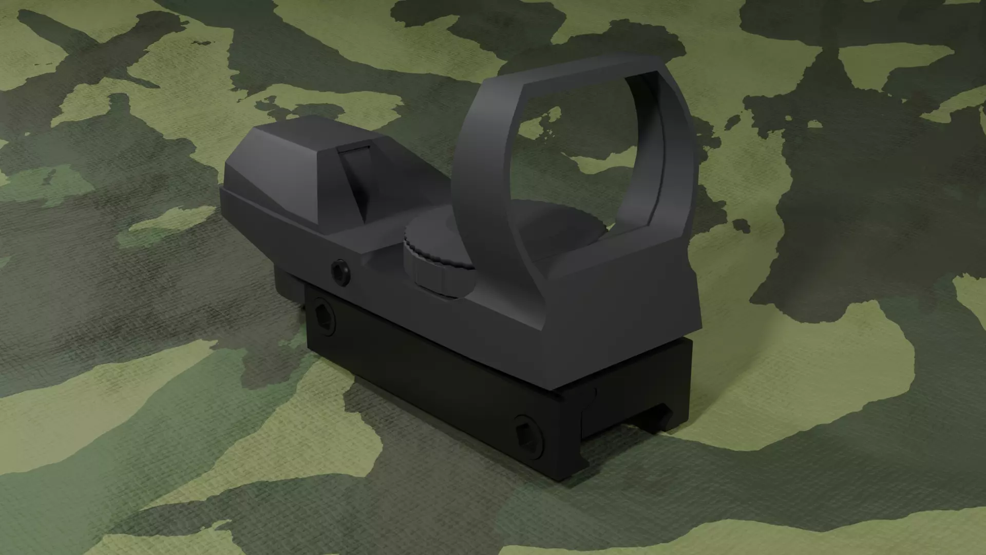 reflex sight Low-poly 3D model_0