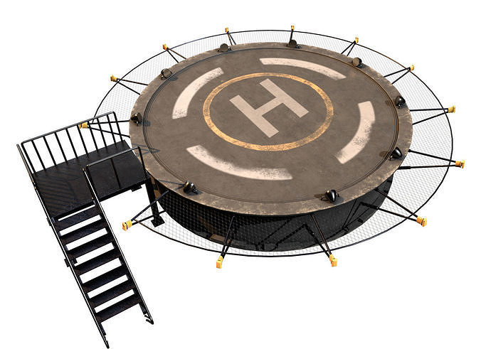 Helipad Circular Platform 3D model