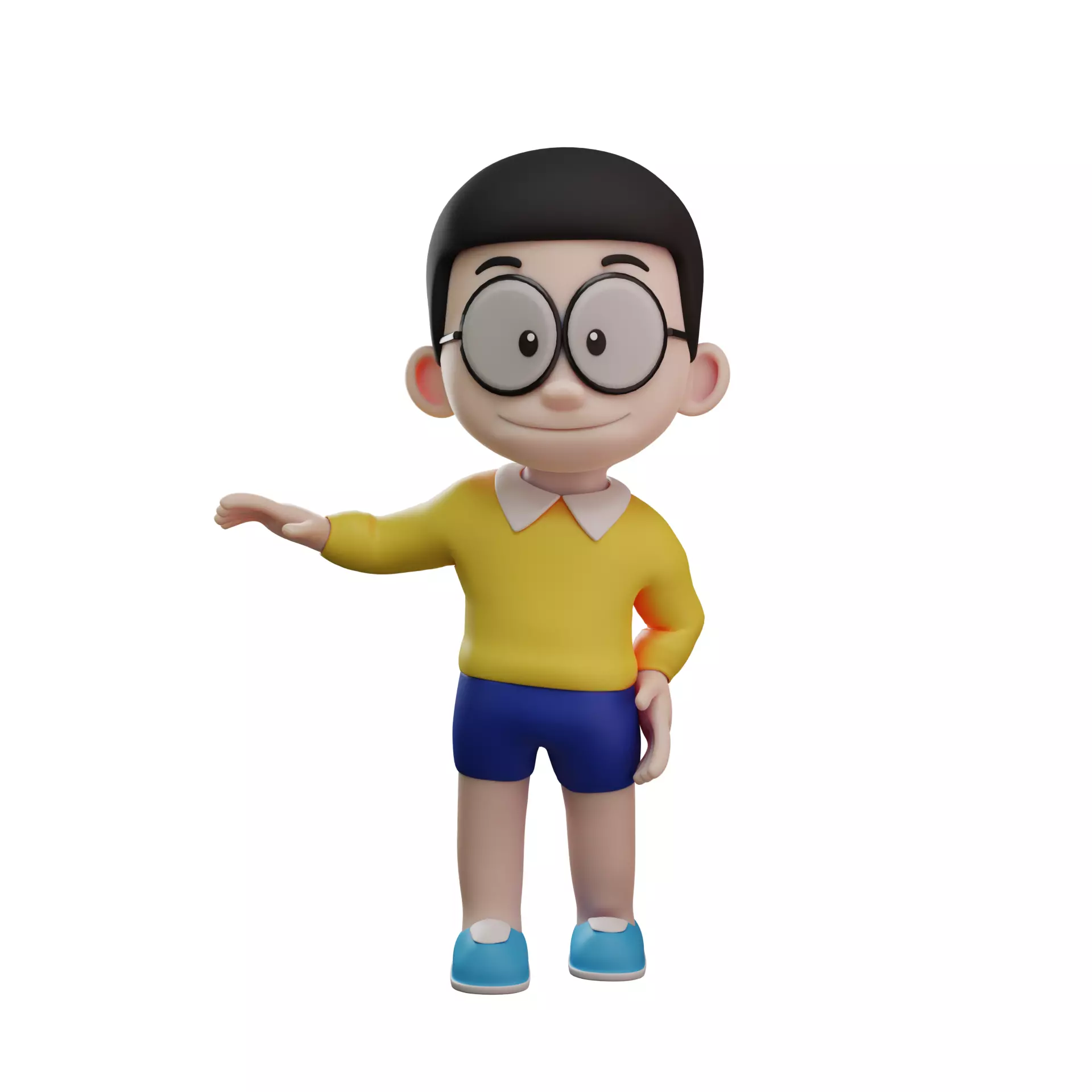 characther nobita 3d Low-poly 3D model_0
