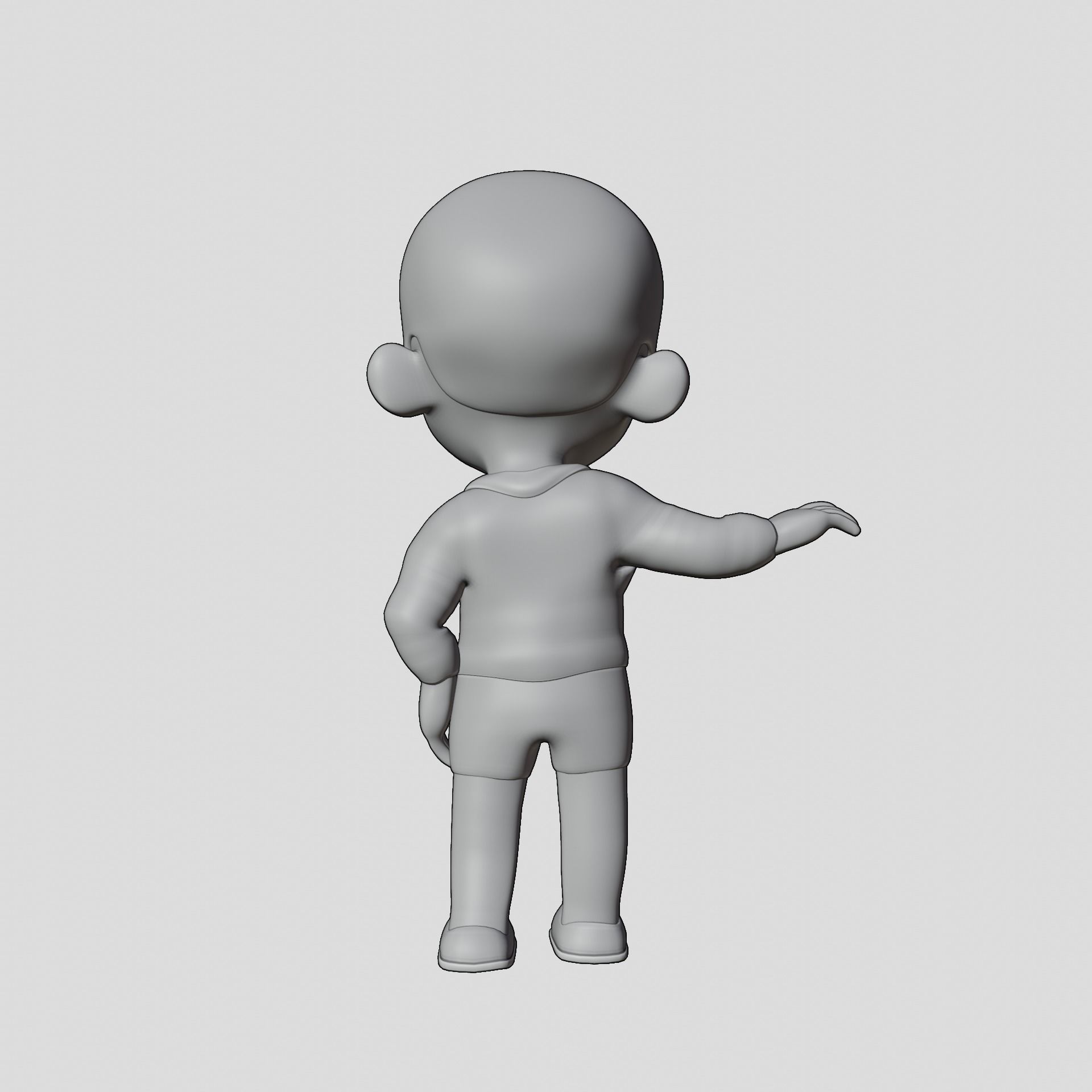 characther nobita 3d Low-poly 3D model_3