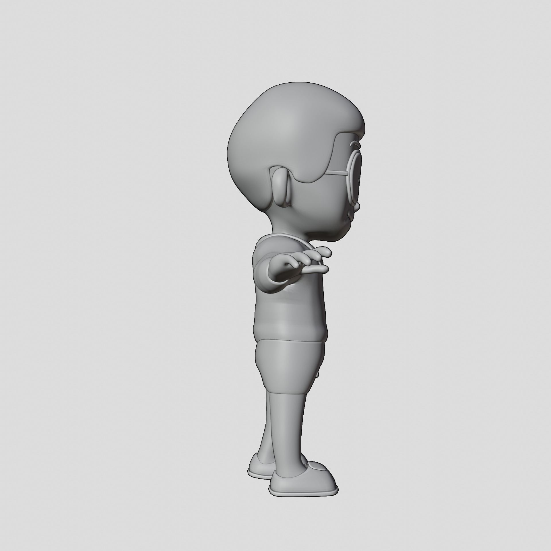 characther nobita 3d Low-poly 3D model_4