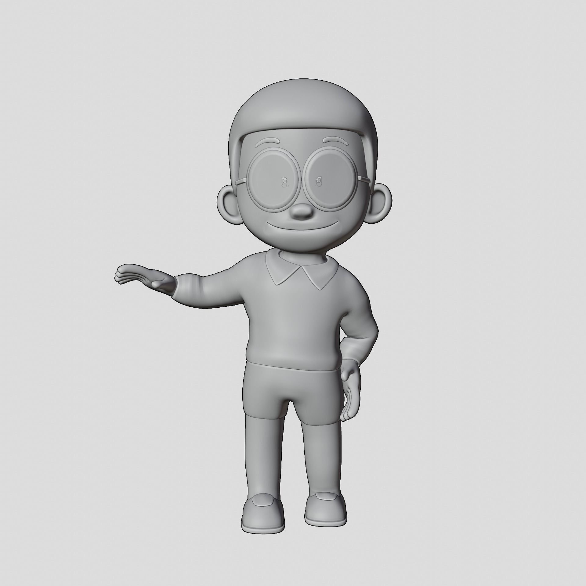 characther nobita 3d Low-poly 3D model_1