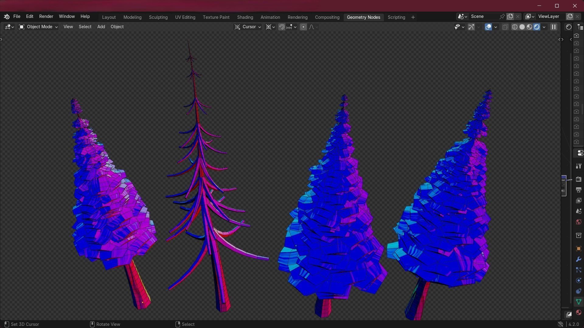 180 Game Ready Low Poly Pine Trees Pack Low-poly 3D model_13
