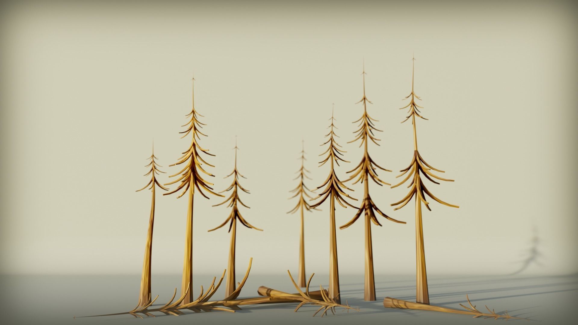 180 Game Ready Low Poly Pine Trees Pack Low-poly 3D model_5