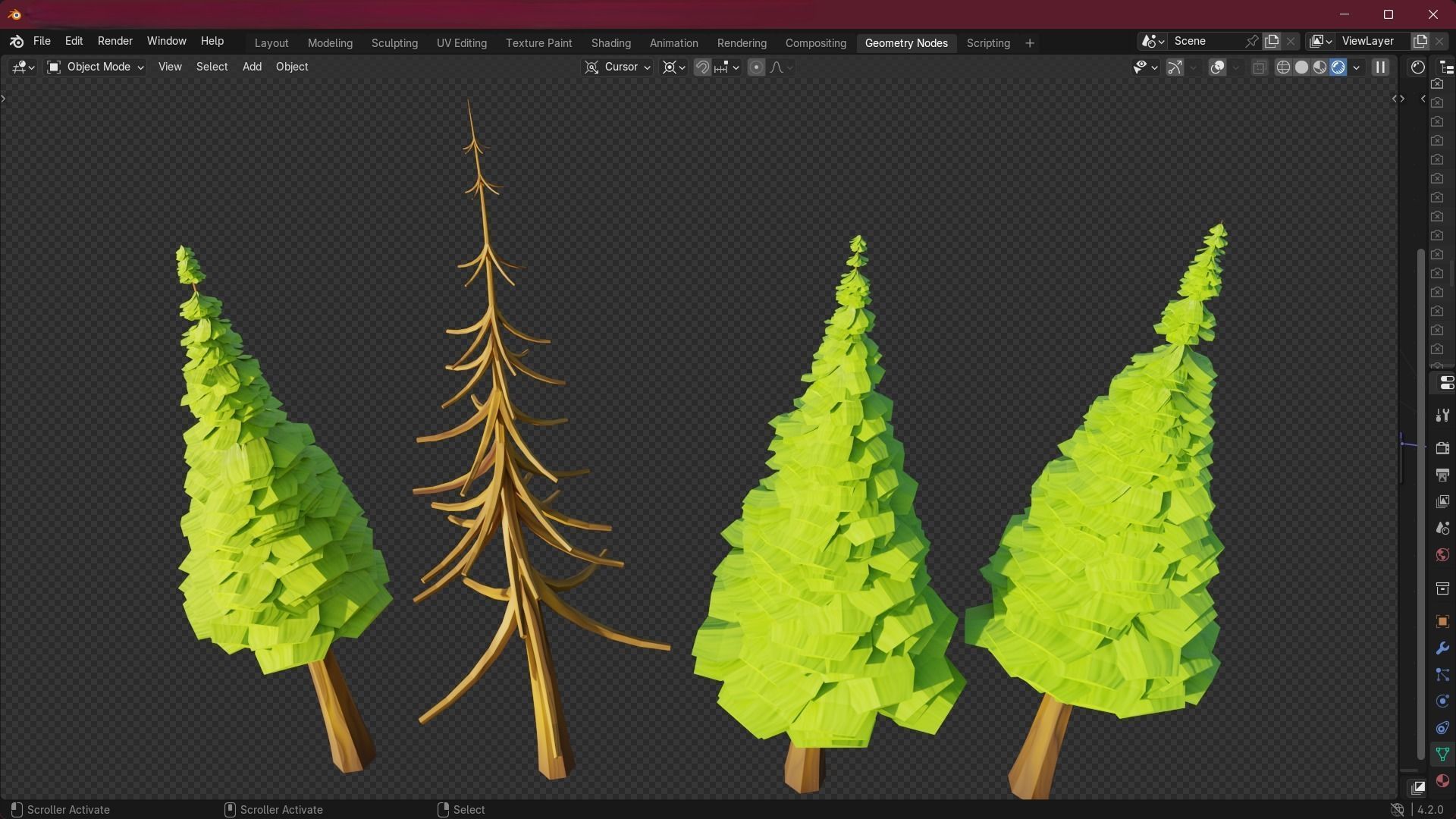 180 Game Ready Low Poly Pine Trees Pack Low-poly 3D model_11