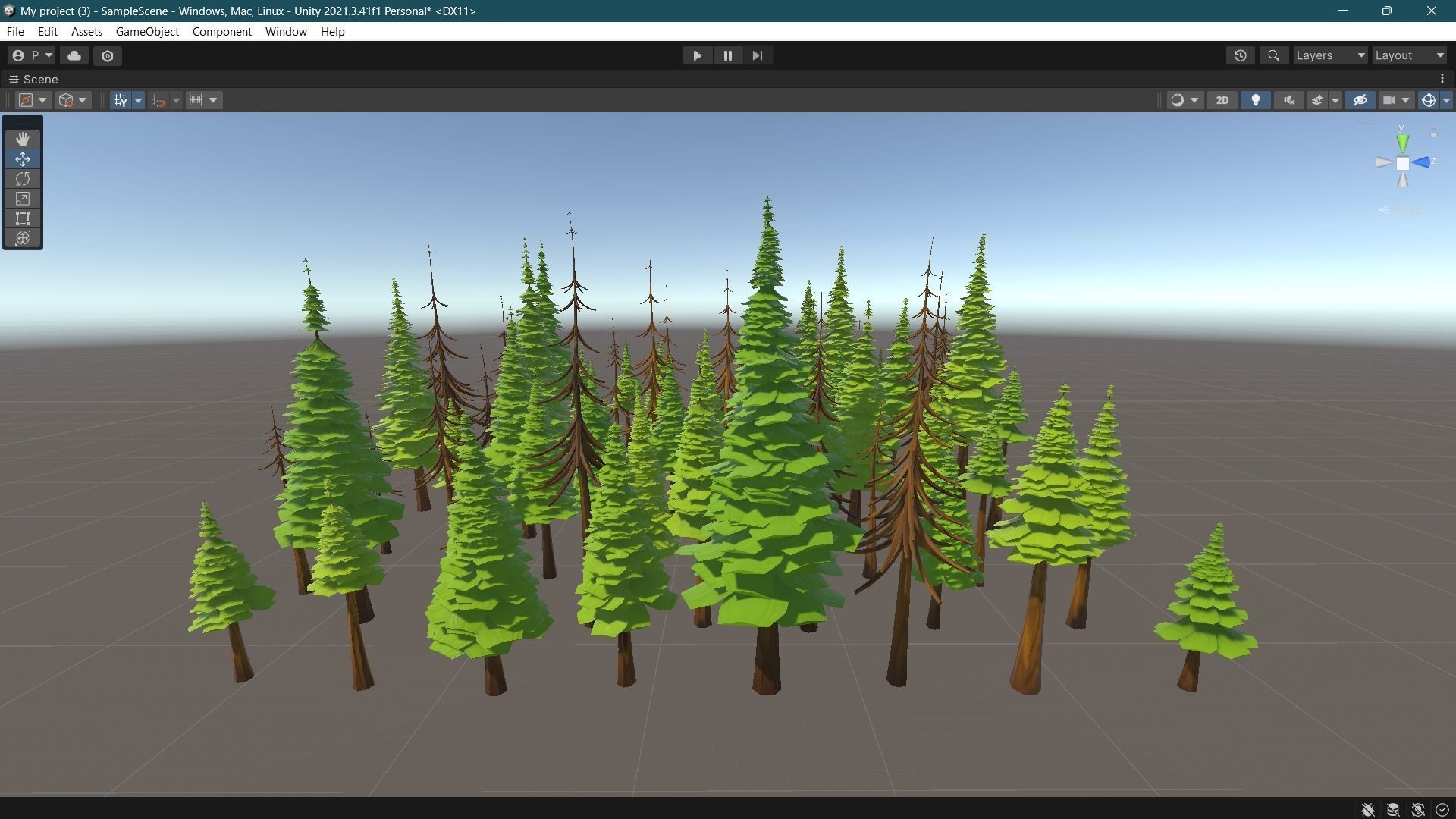 180 Game Ready Low Poly Pine Trees Pack Low-poly 3D model_9