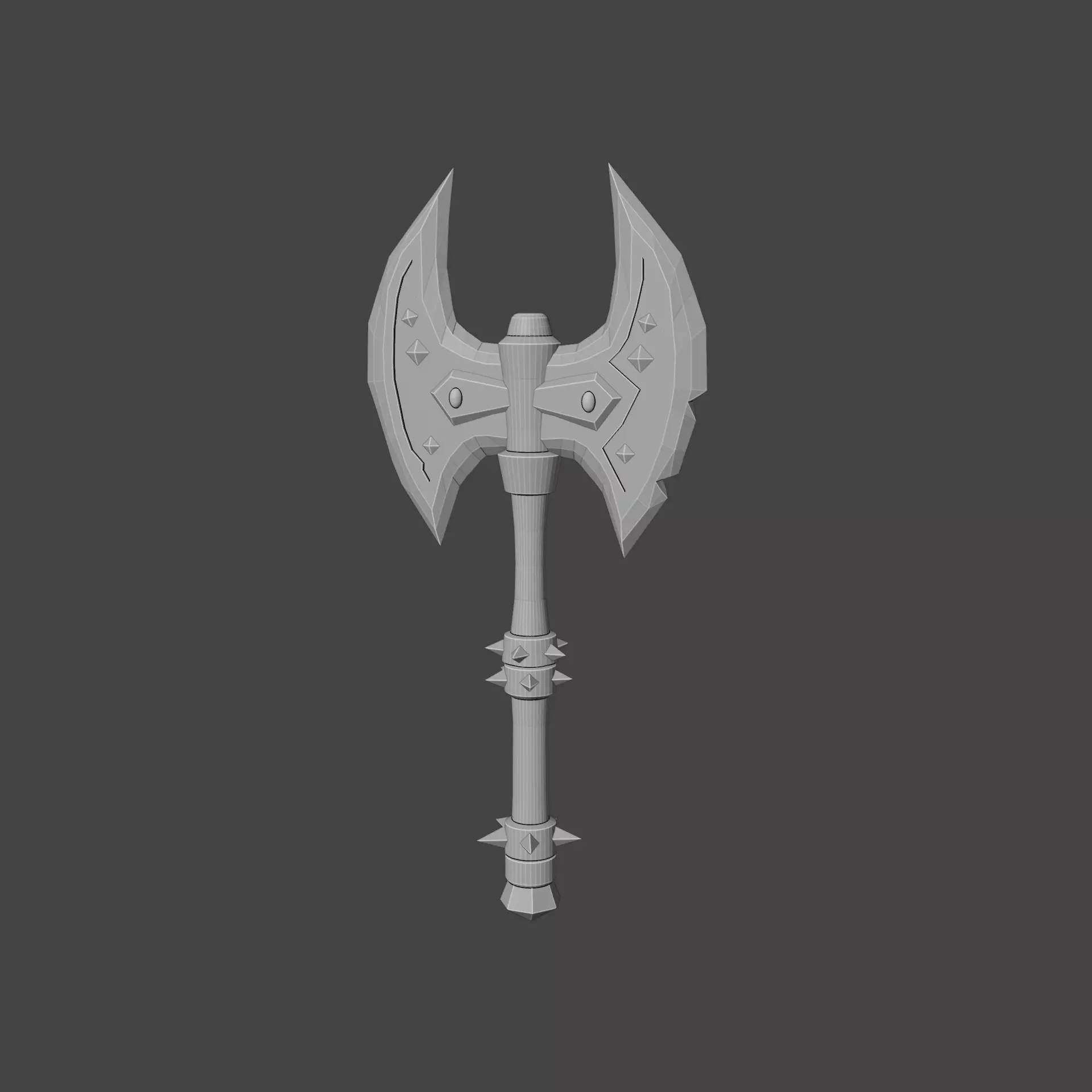 sword axe Low-poly 3D model_0