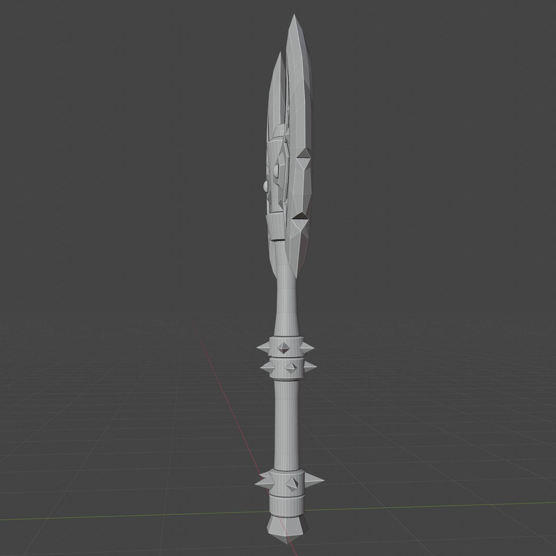 sword axe Low-poly 3D model_2