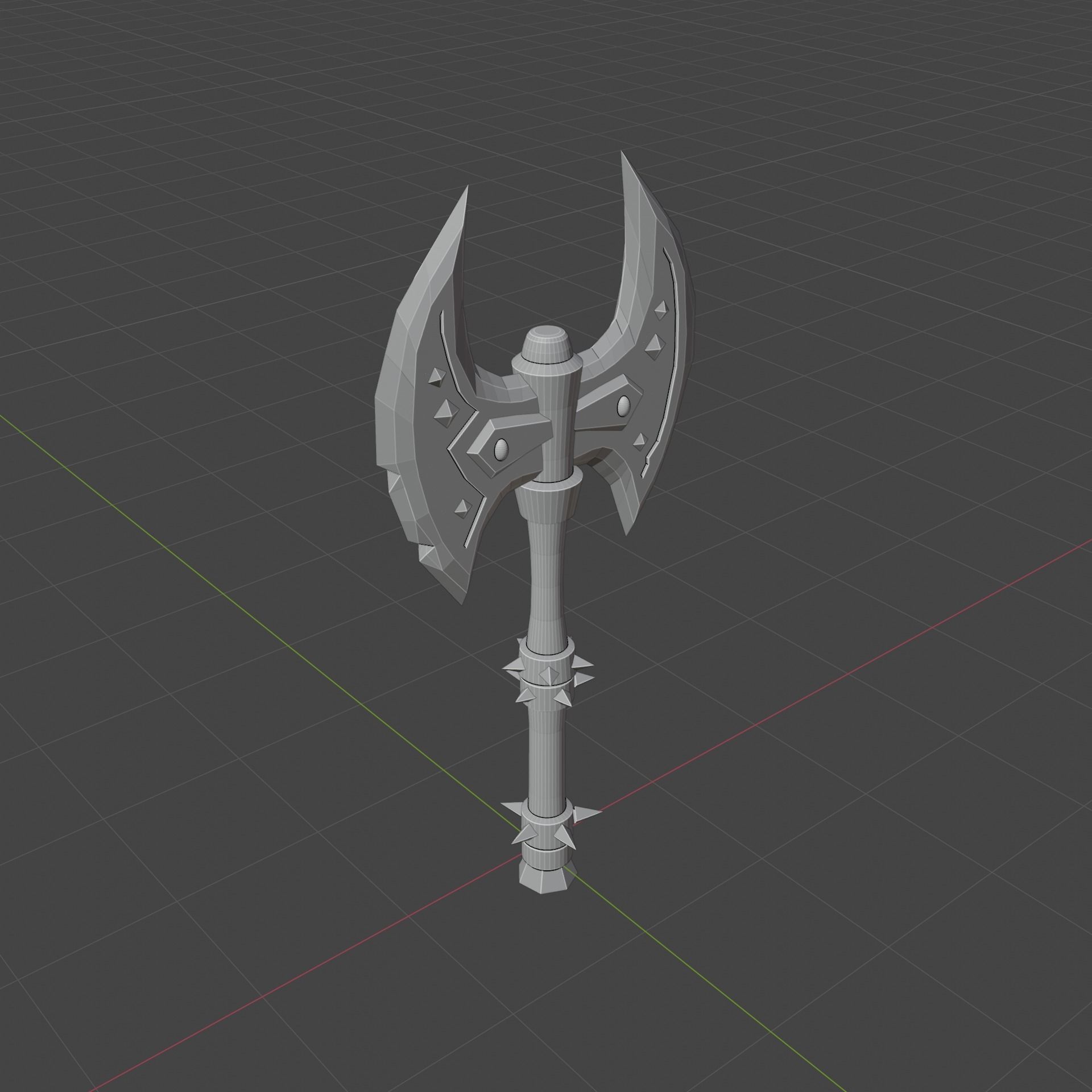 sword axe Low-poly 3D model_3