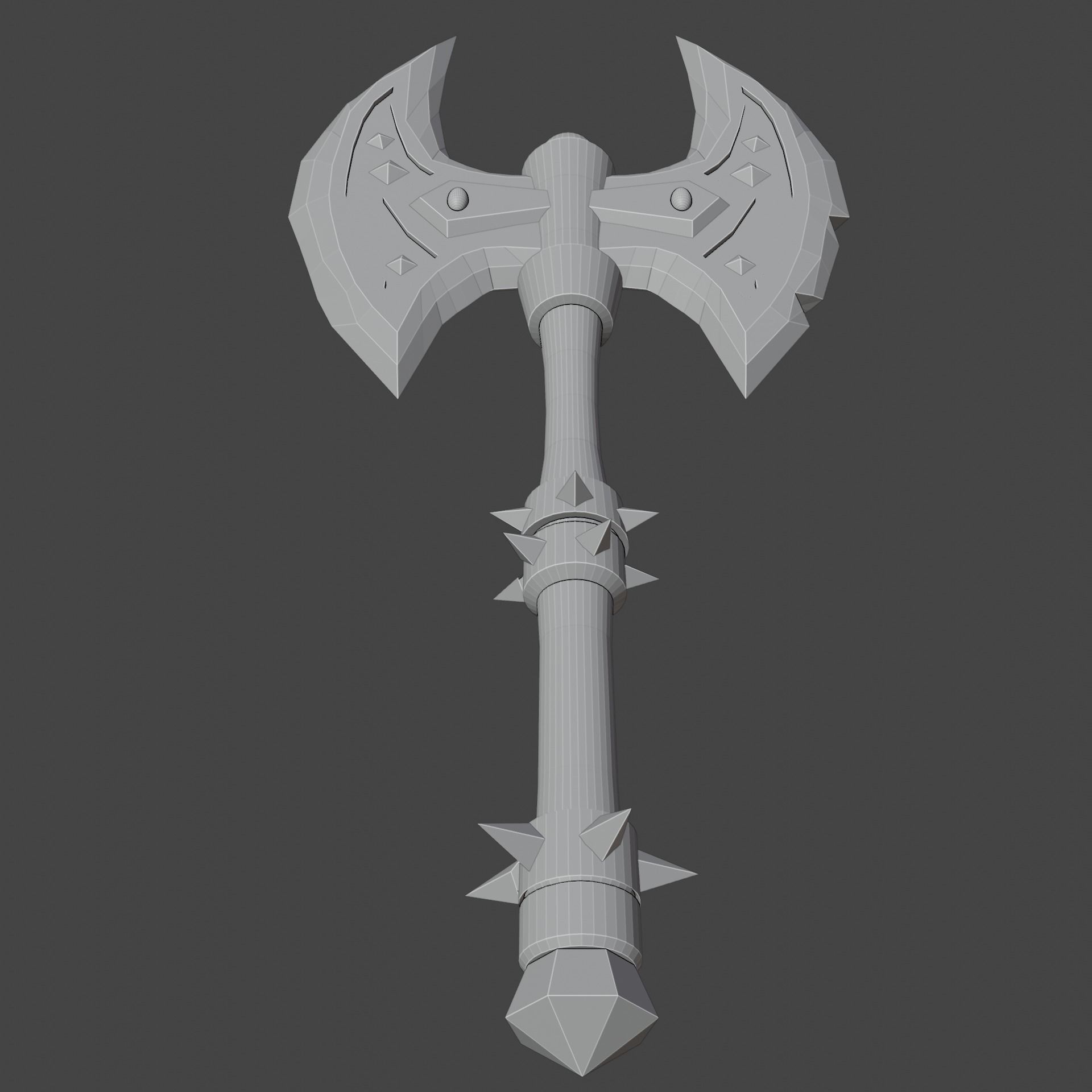 sword axe Low-poly 3D model_1