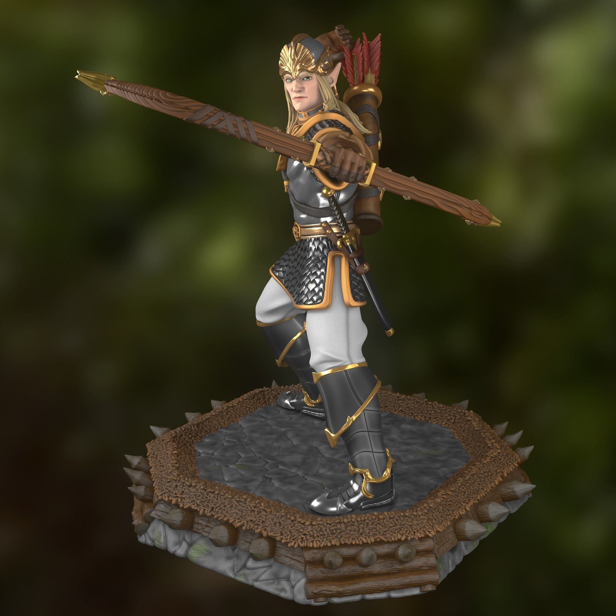 Heroes 3 Grand Elf of Rampart 3D print model_3