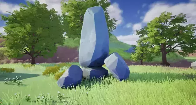 Stylized  Stone 02 PBR Game ready low poly