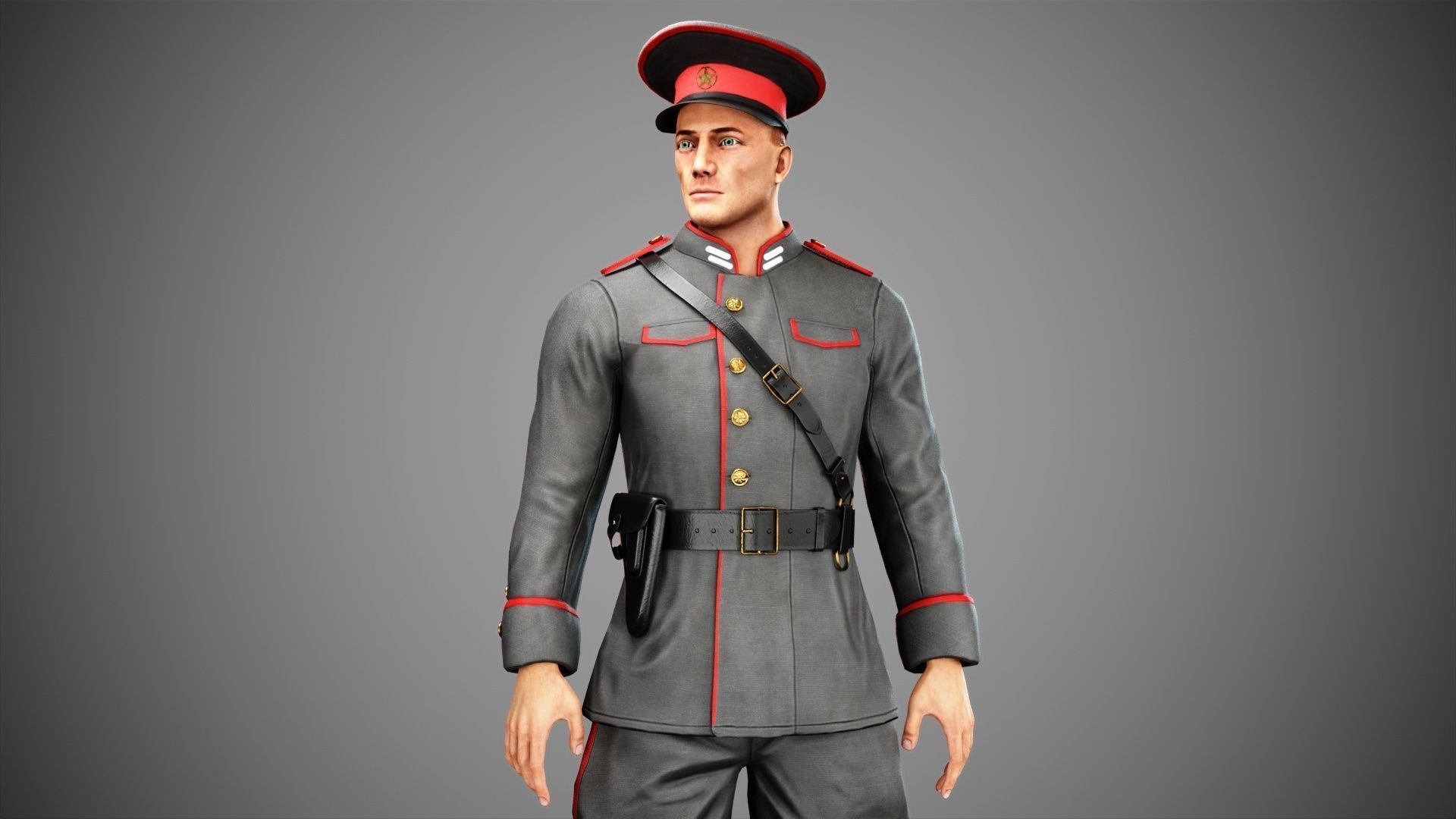 Soldier Low-poly 3D model_1