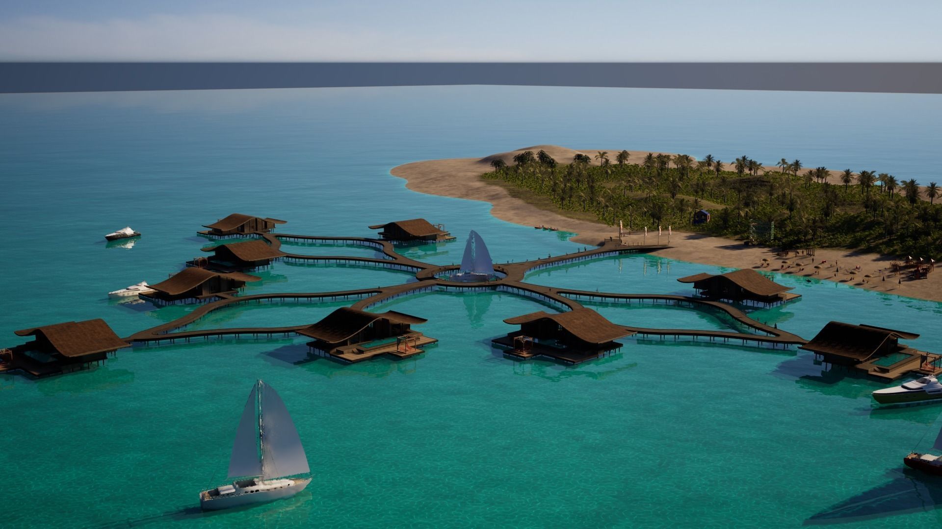 Beach resort designed  3D model_4