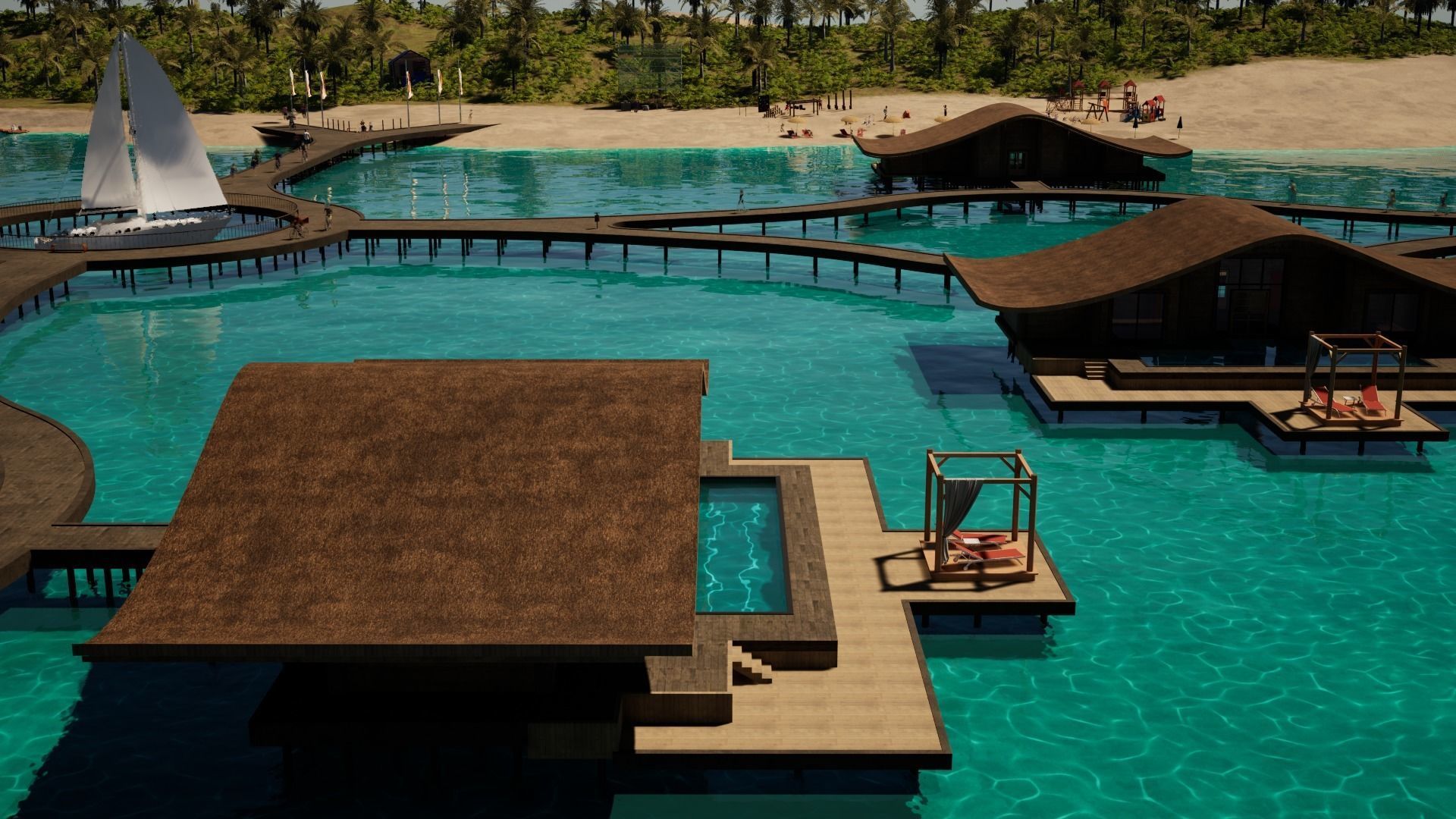 Beach resort designed  3D model_5