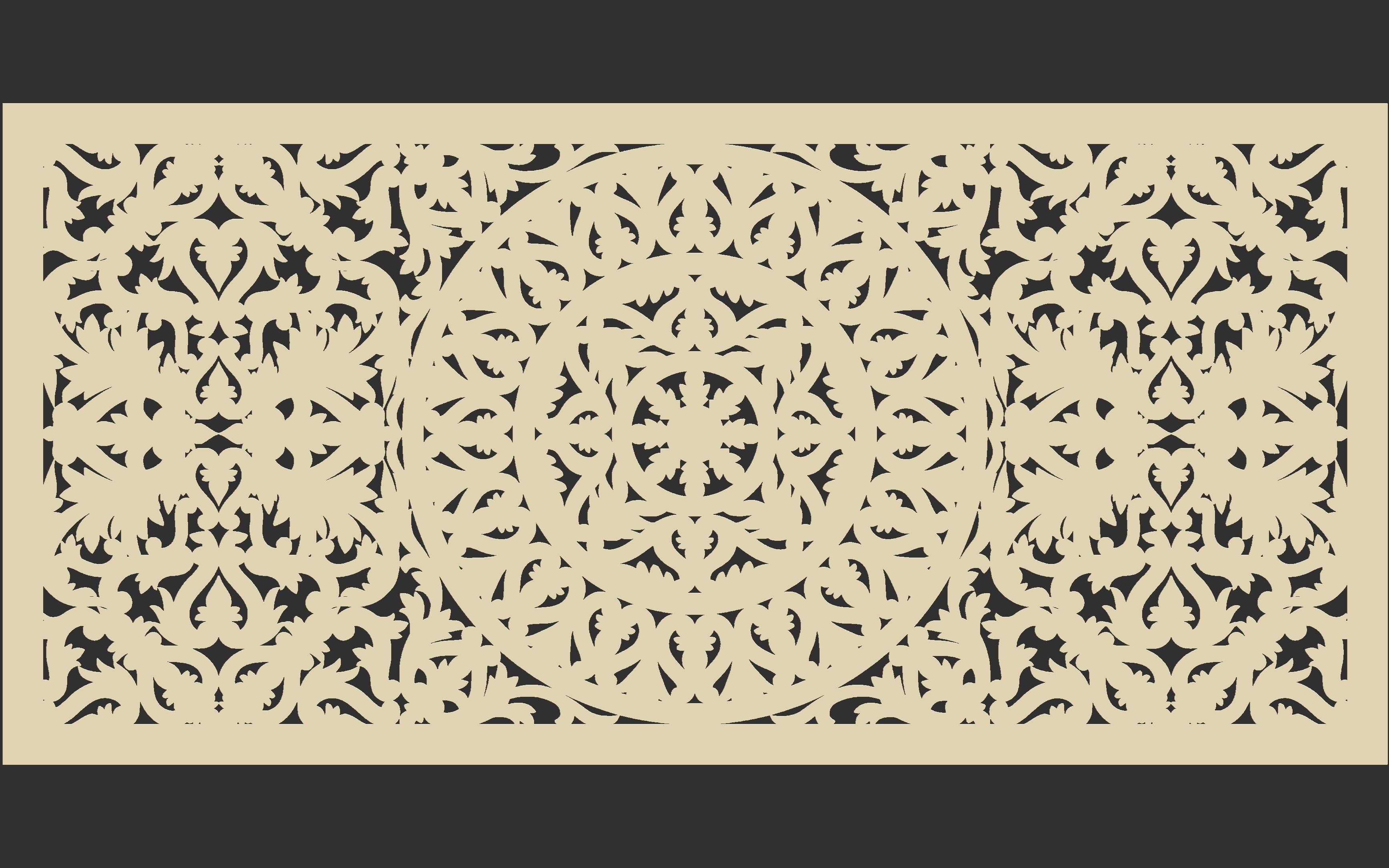 Rectangle Mandala carved 3D model_3