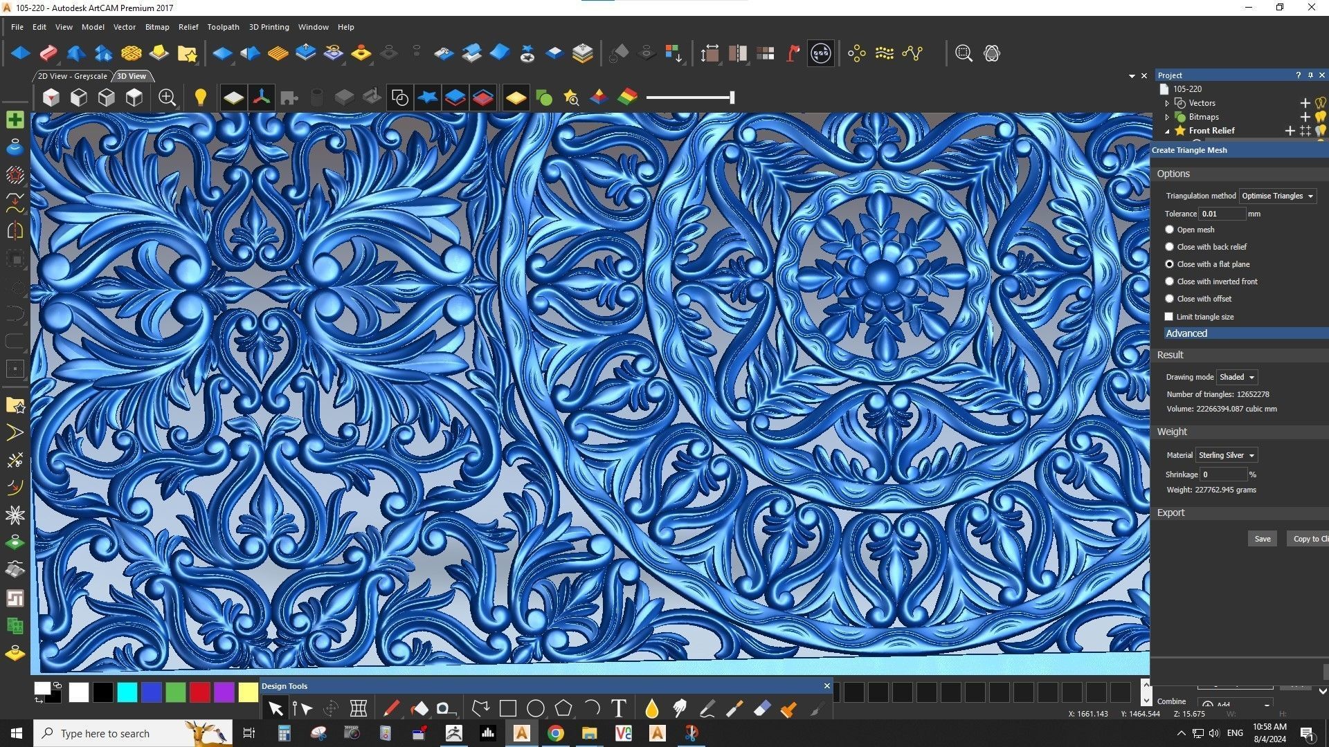 Rectangle Mandala carved 3D model_13