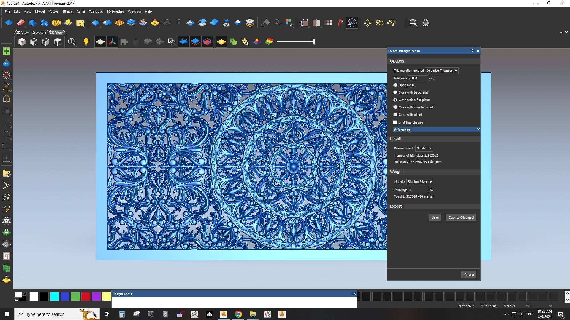 Rectangle Mandala carved 3D model_10
