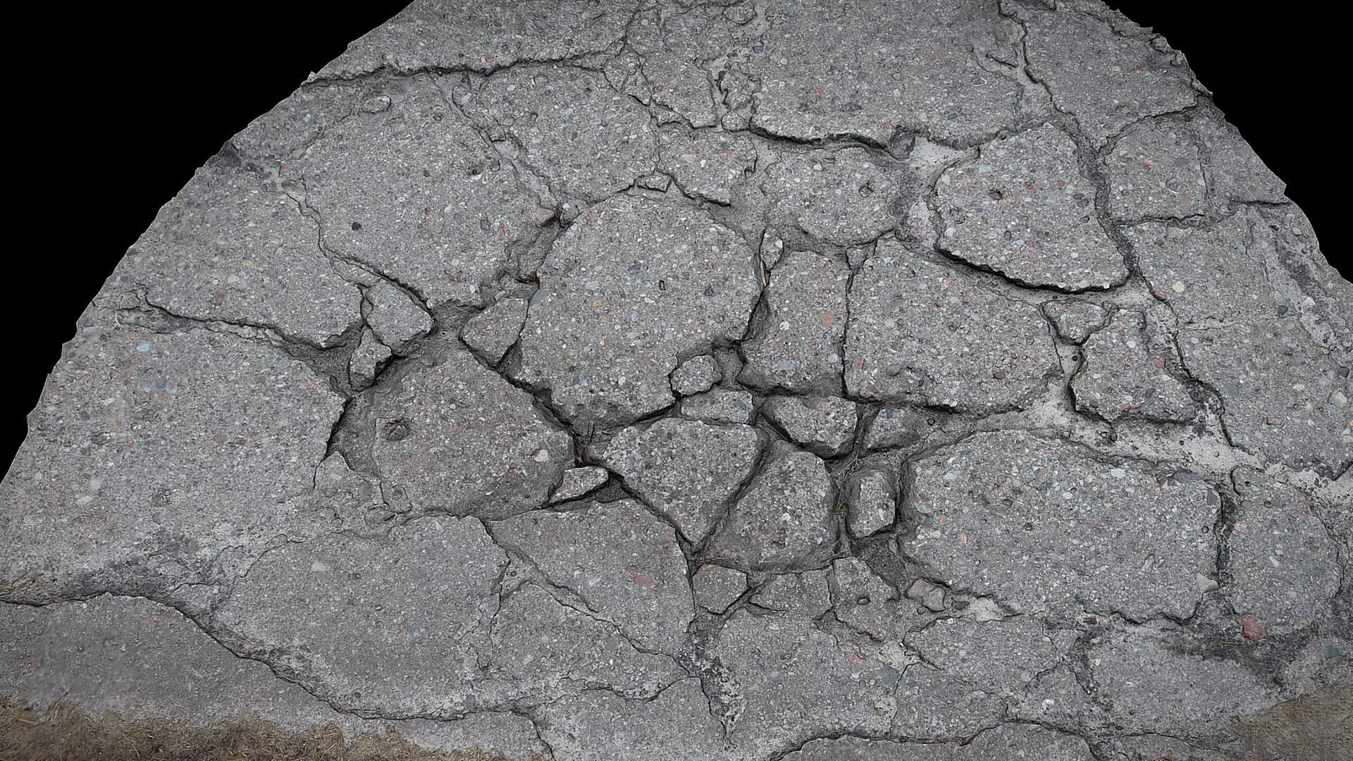 road debris concrete cracked part2 photogrammetry Low-poly 3D model_0