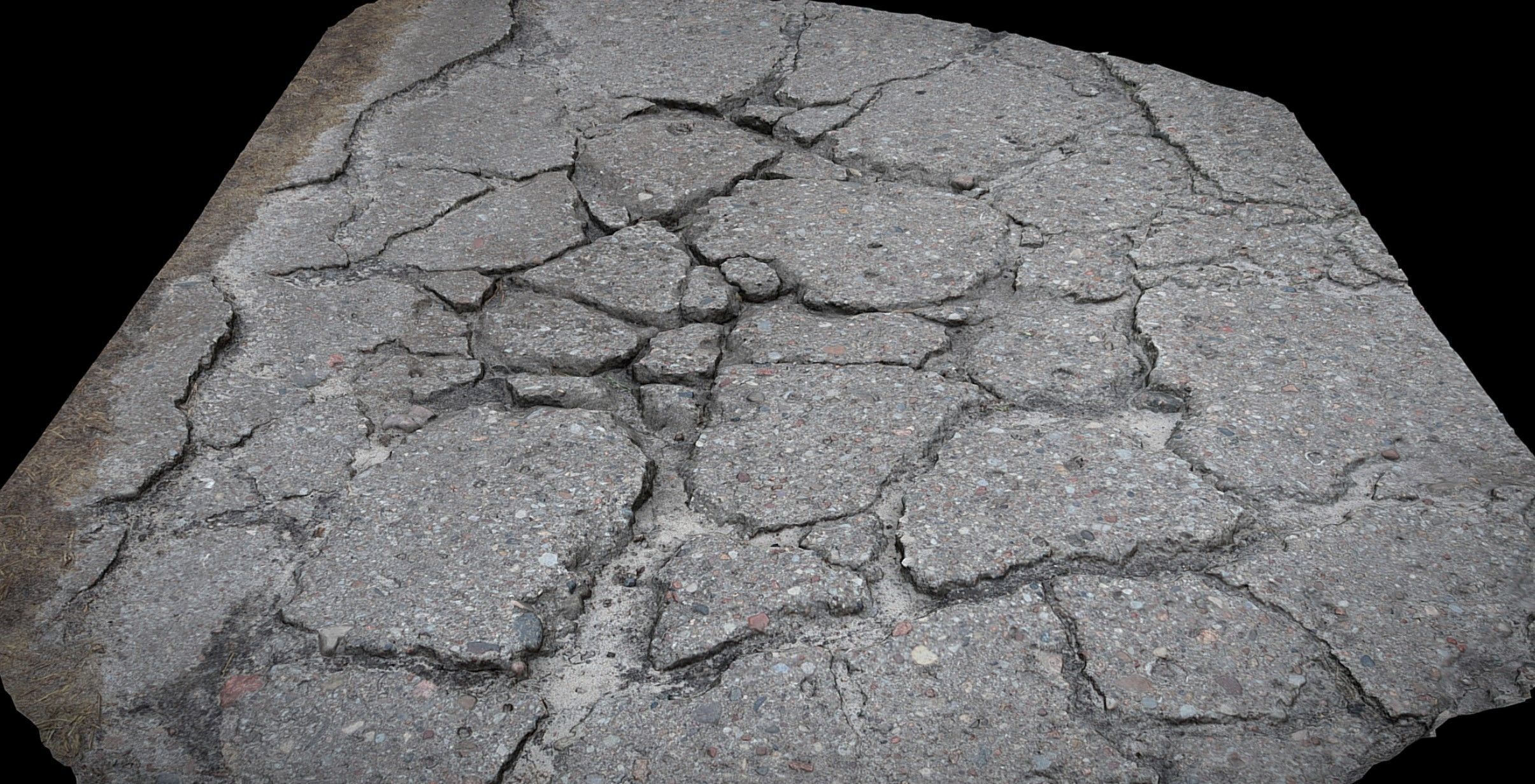 road debris concrete cracked part2 photogrammetry Low-poly 3D model_1