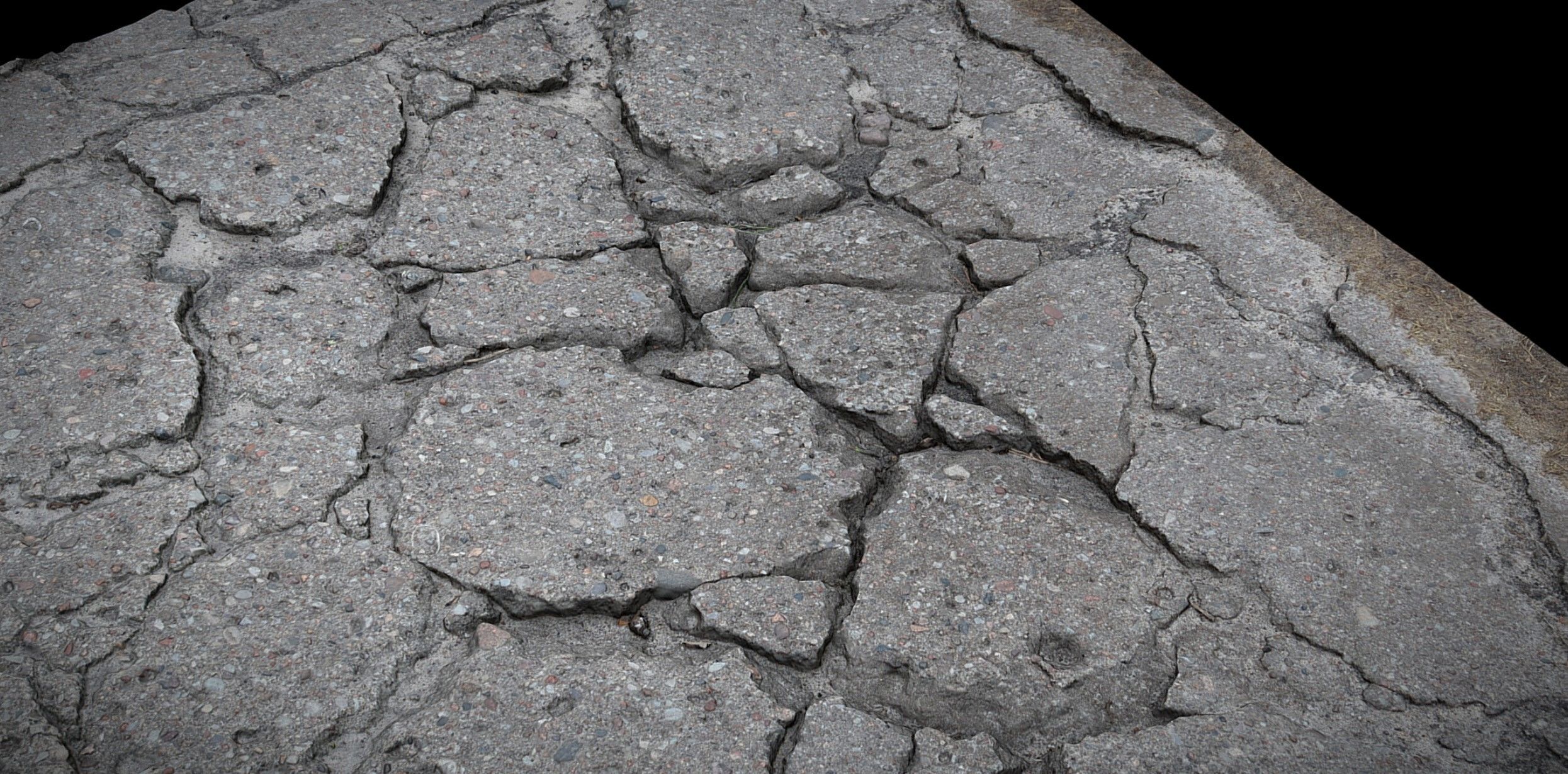 road debris concrete cracked part2 photogrammetry Low-poly 3D model_2