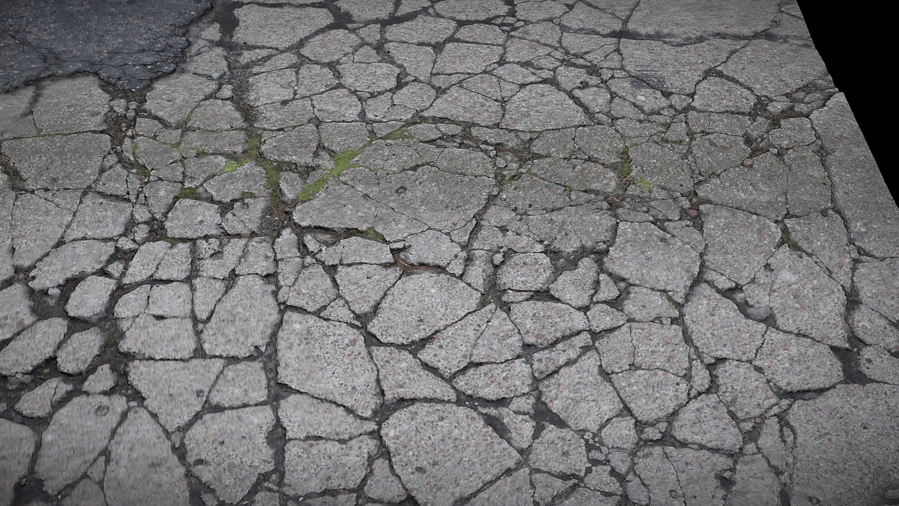 road debris concrete cracked part3 photogrammetry Low-poly 3D model_2