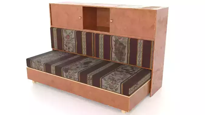 Old Couch Low-poly 3D model