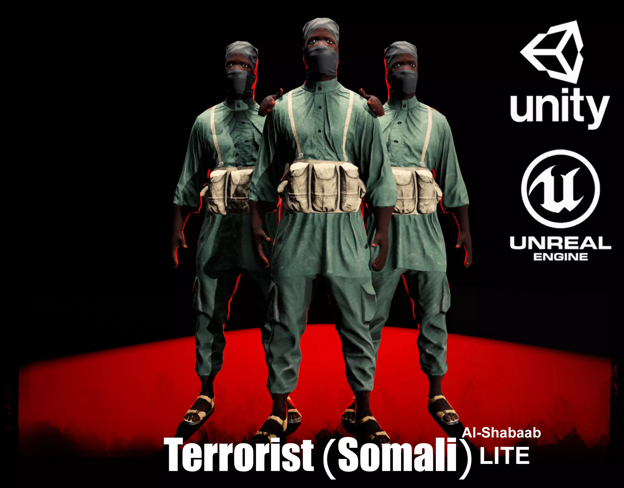 Terrorist Somali-Al-Shabbab-LITE Low-poly 3D model_0
